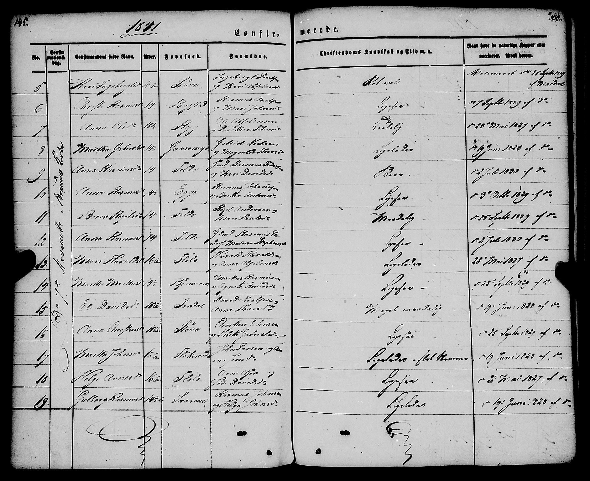 Gloppen sokneprestembete, AV/SAB-A-80101/H/Haa/Haaa/L0008: Parish register (official) no. A 8, 1837-1855, p. 145