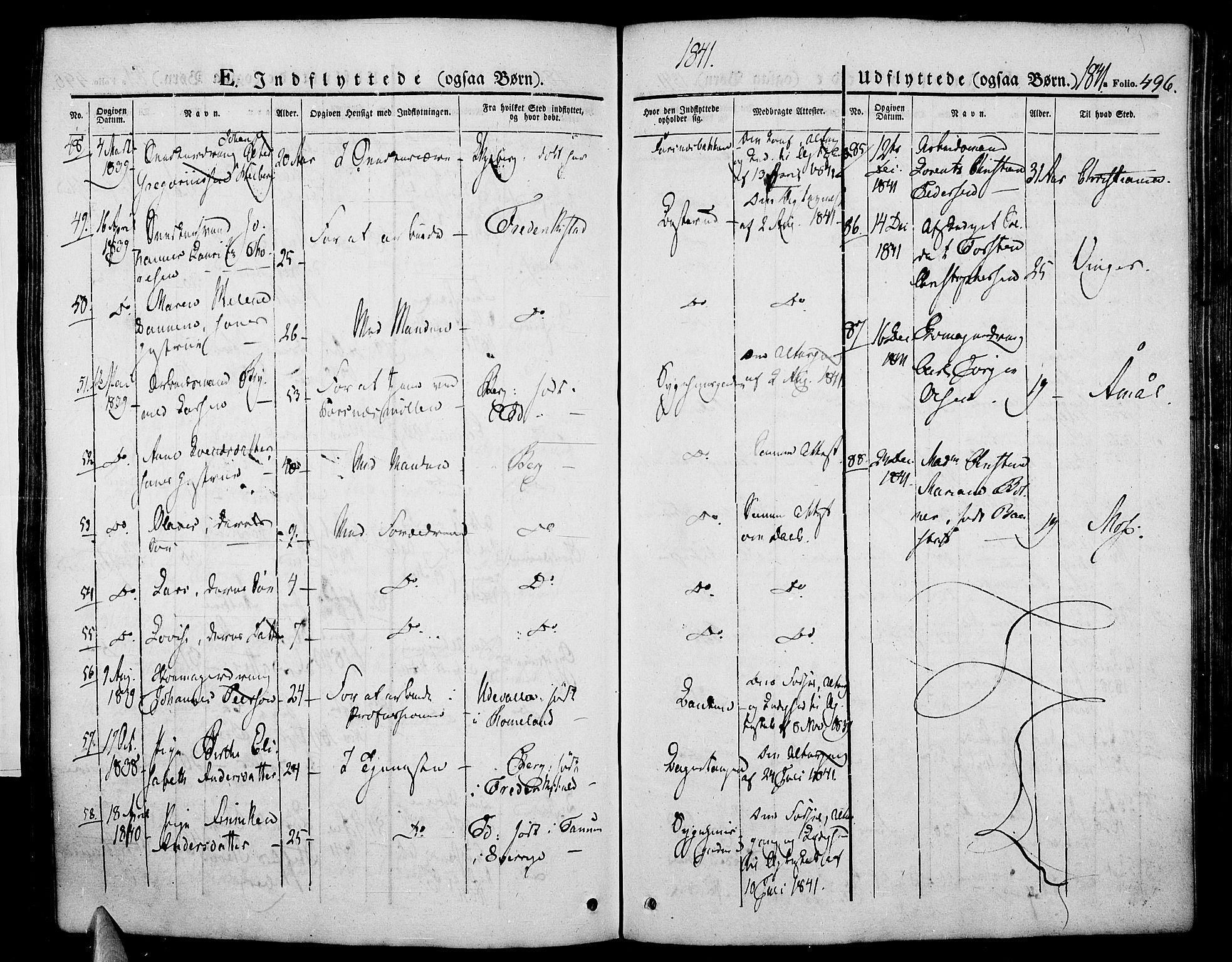 Halden prestekontor Kirkebøker, AV/SAO-A-10909/F/Fa/L0005: Parish register (official) no. I 5, 1834-1845, p. 496