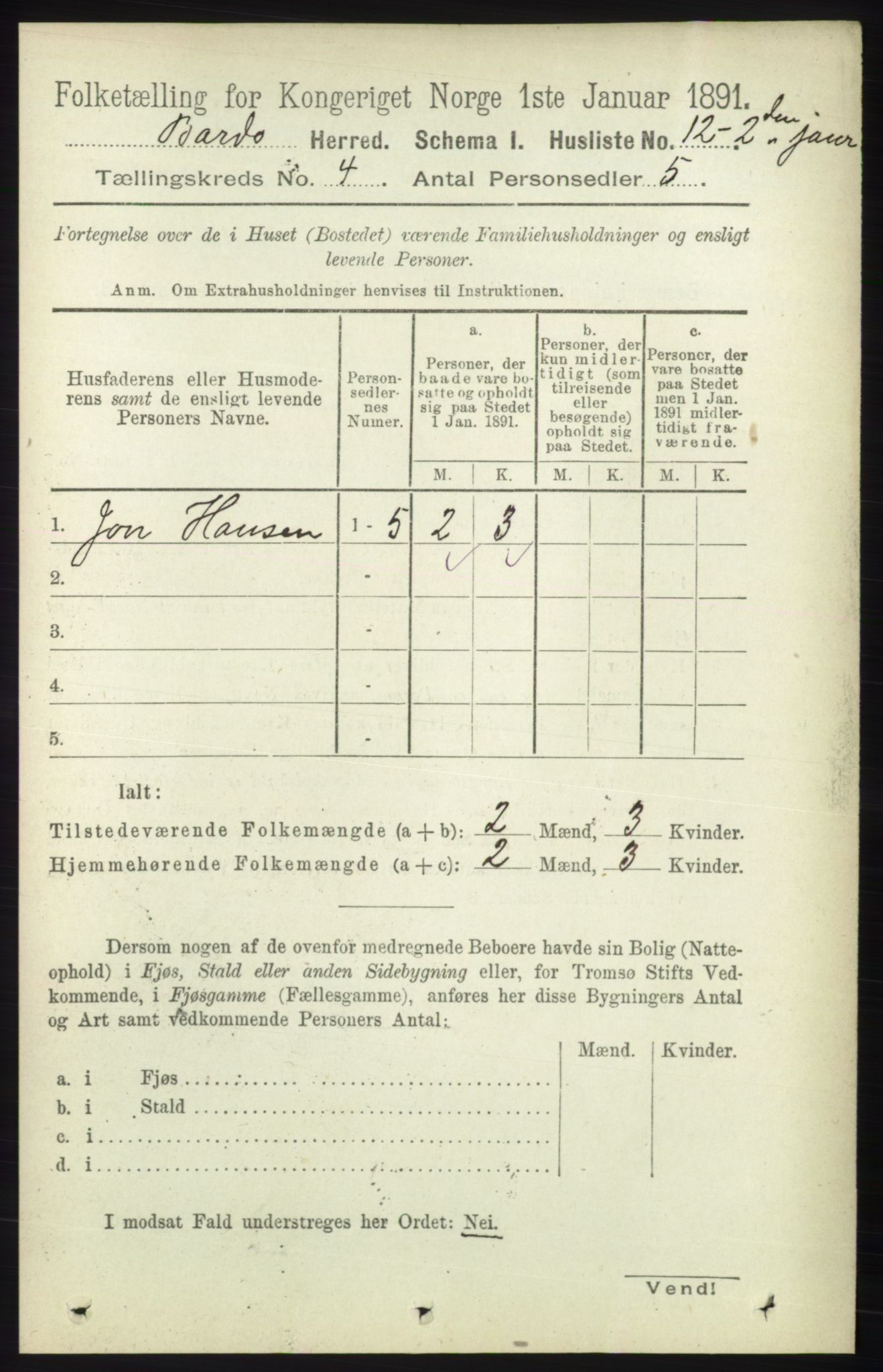 RA, 1891 census for 1922 Bardu, 1891, p. 1287
