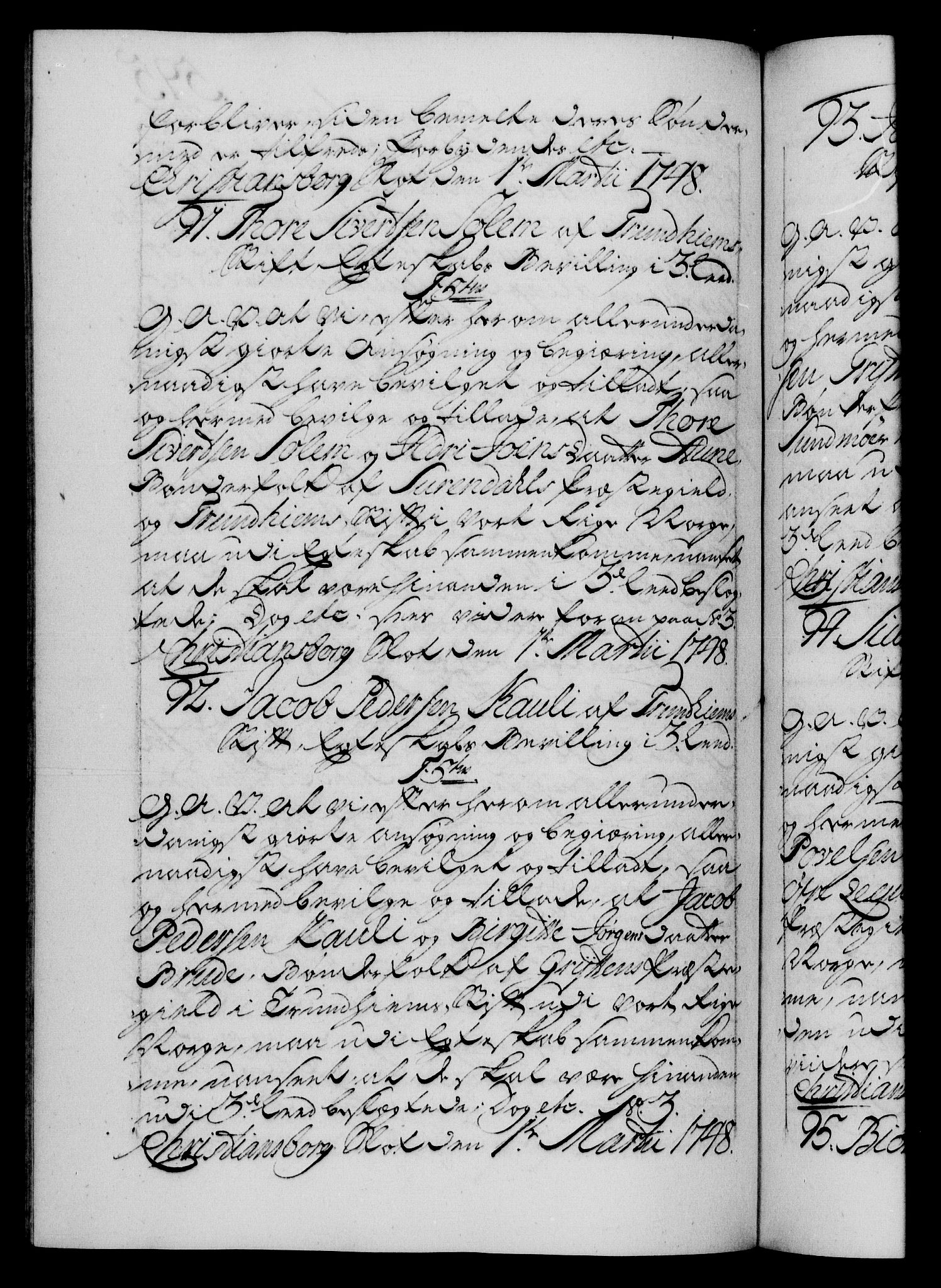 Danske Kanselli 1572-1799, AV/RA-EA-3023/F/Fc/Fca/Fcaa/L0035: Norske registre, 1746-1748, p. 595b