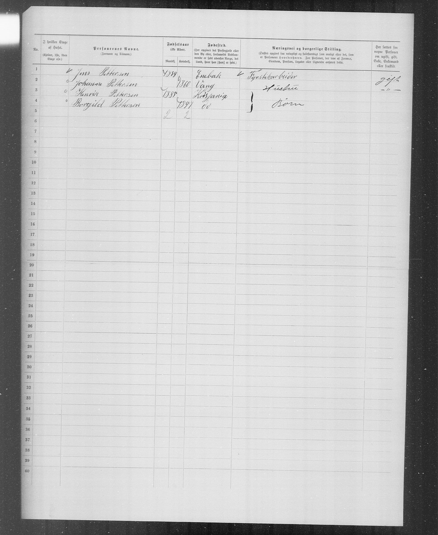 OBA, Municipal Census 1899 for Kristiania, 1899, p. 6276