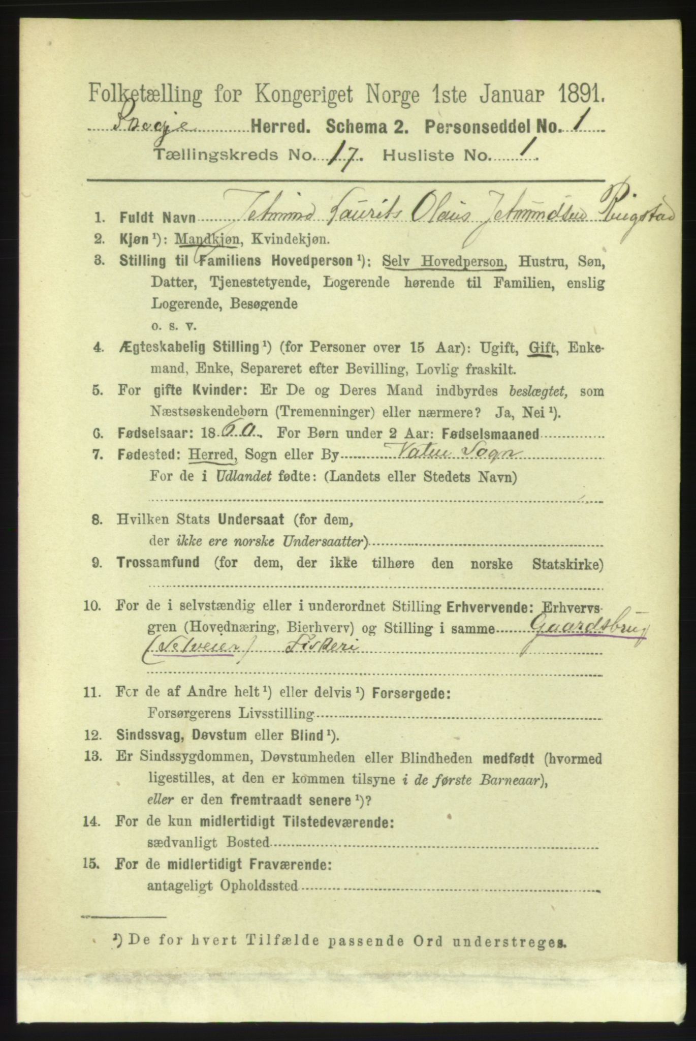 RA, 1891 census for 1529 Skodje, 1891, p. 3513