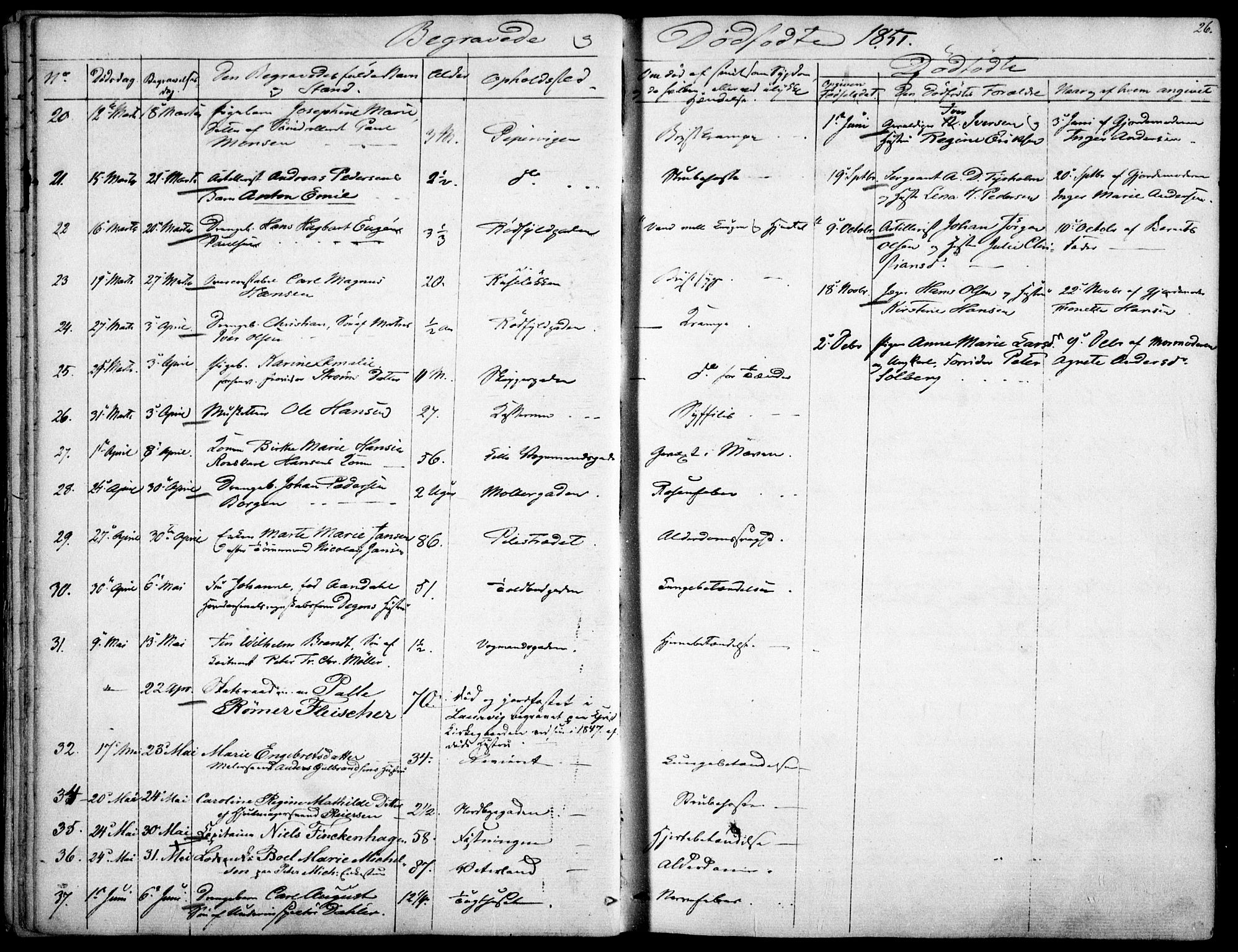 Garnisonsmenigheten Kirkebøker, AV/SAO-A-10846/F/Fa/L0009: Parish register (official) no. 9, 1842-1859, p. 26