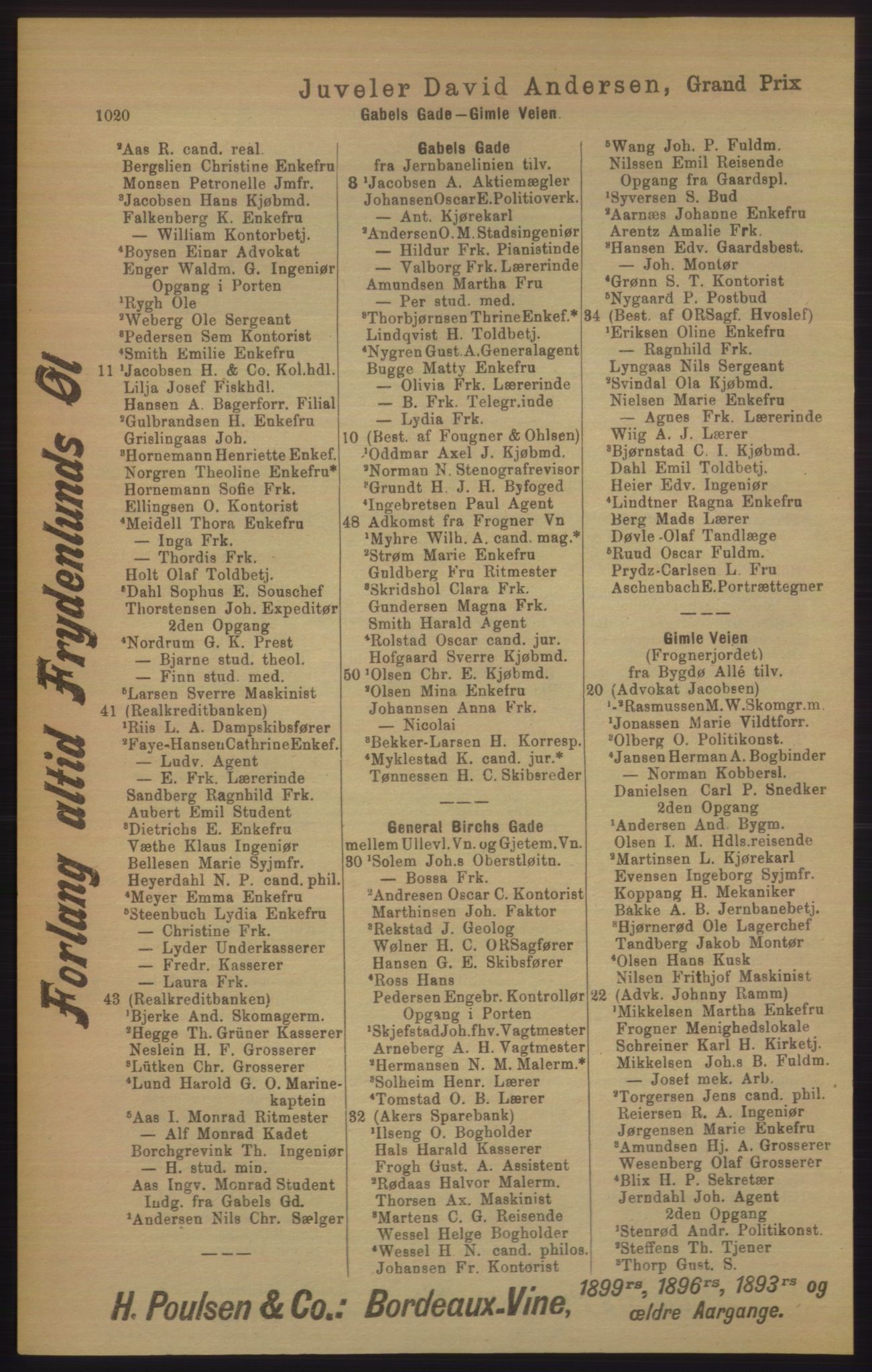 Kristiania/Oslo adressebok, PUBL/-, 1906, p. 1020