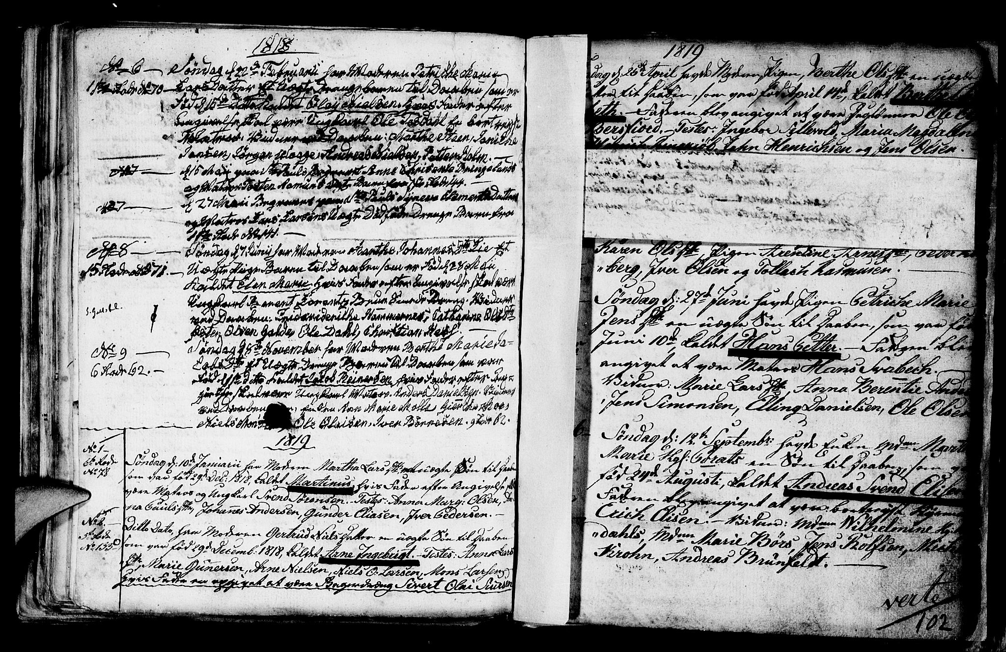 Nykirken Sokneprestembete, AV/SAB-A-77101/H/Haa/L0001: Parish register (official) no. A 1, 1668-1820, p. 102