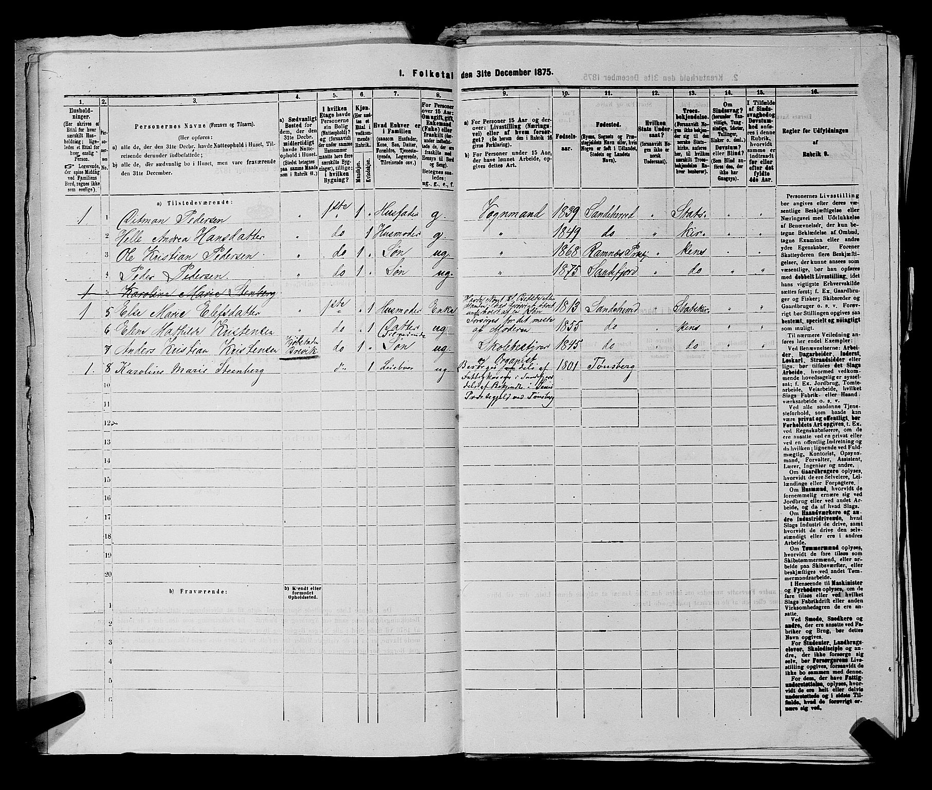 SAKO, 1875 census for 0706B Sandeherred/Sandefjord, 1875, p. 513