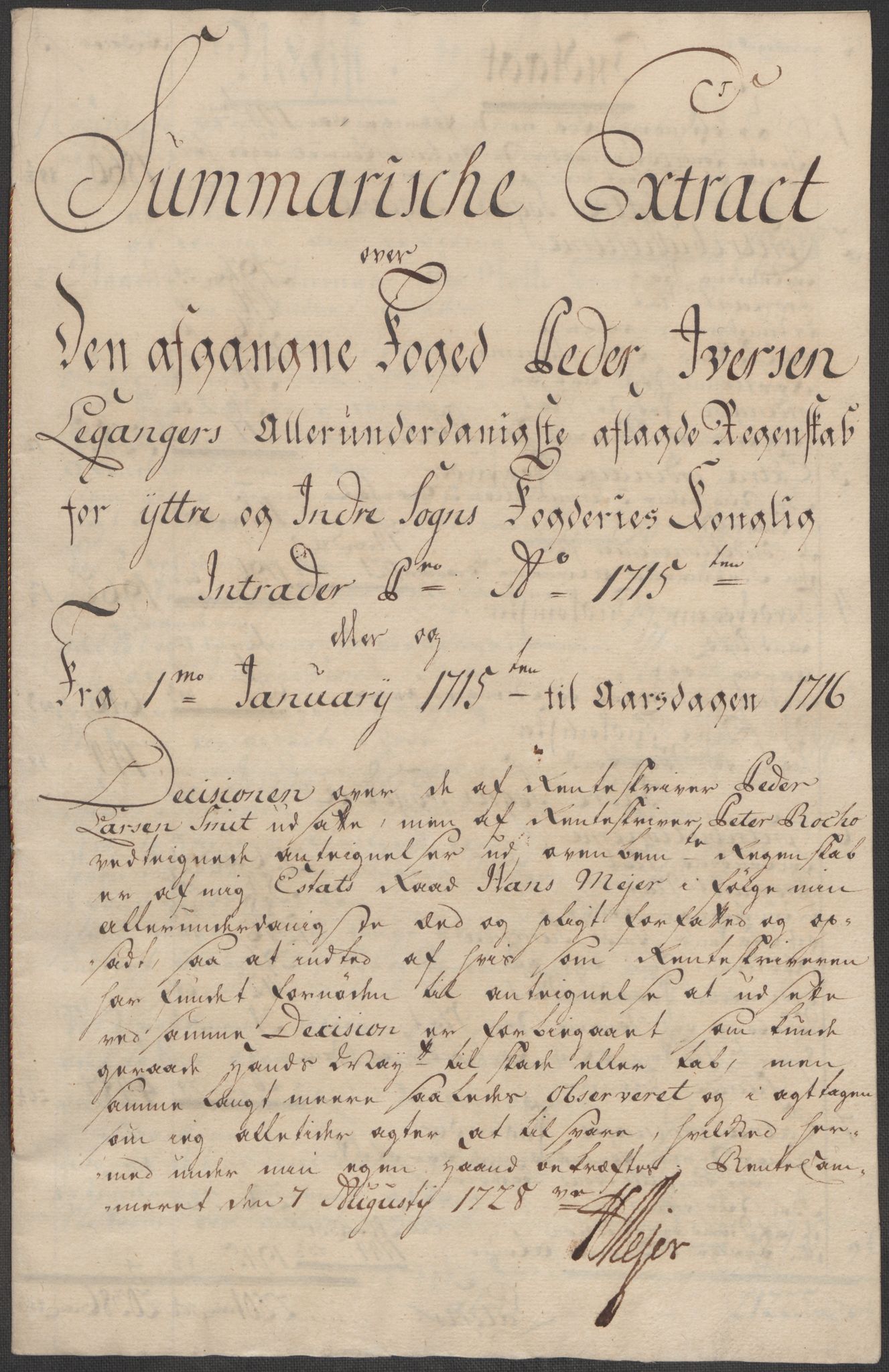 Rentekammeret inntil 1814, Reviderte regnskaper, Fogderegnskap, AV/RA-EA-4092/R52/L3320: Fogderegnskap Sogn, 1715-1716, p. 15