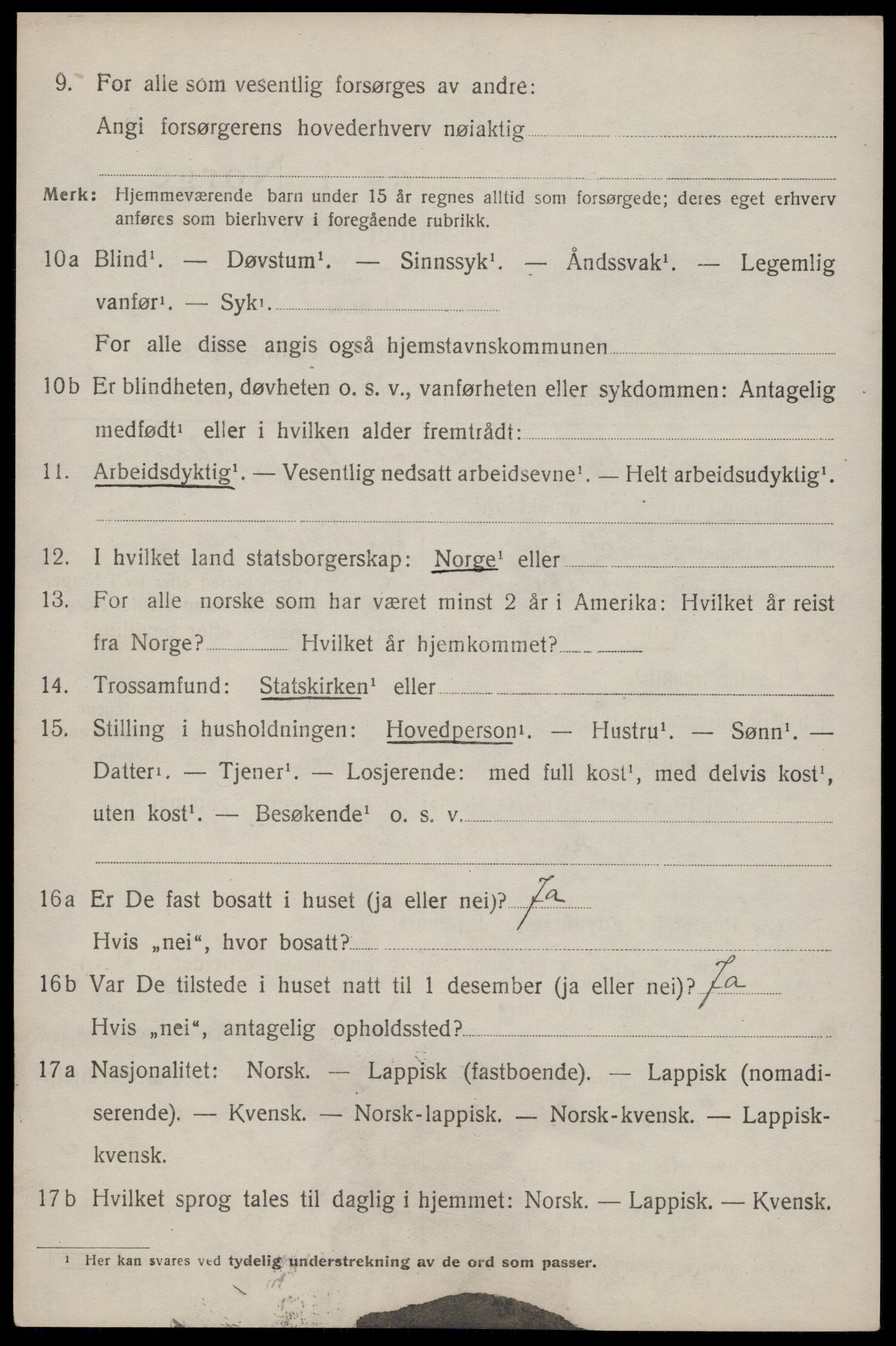 SAT, 1920 census for Flakstad, 1920, p. 2828