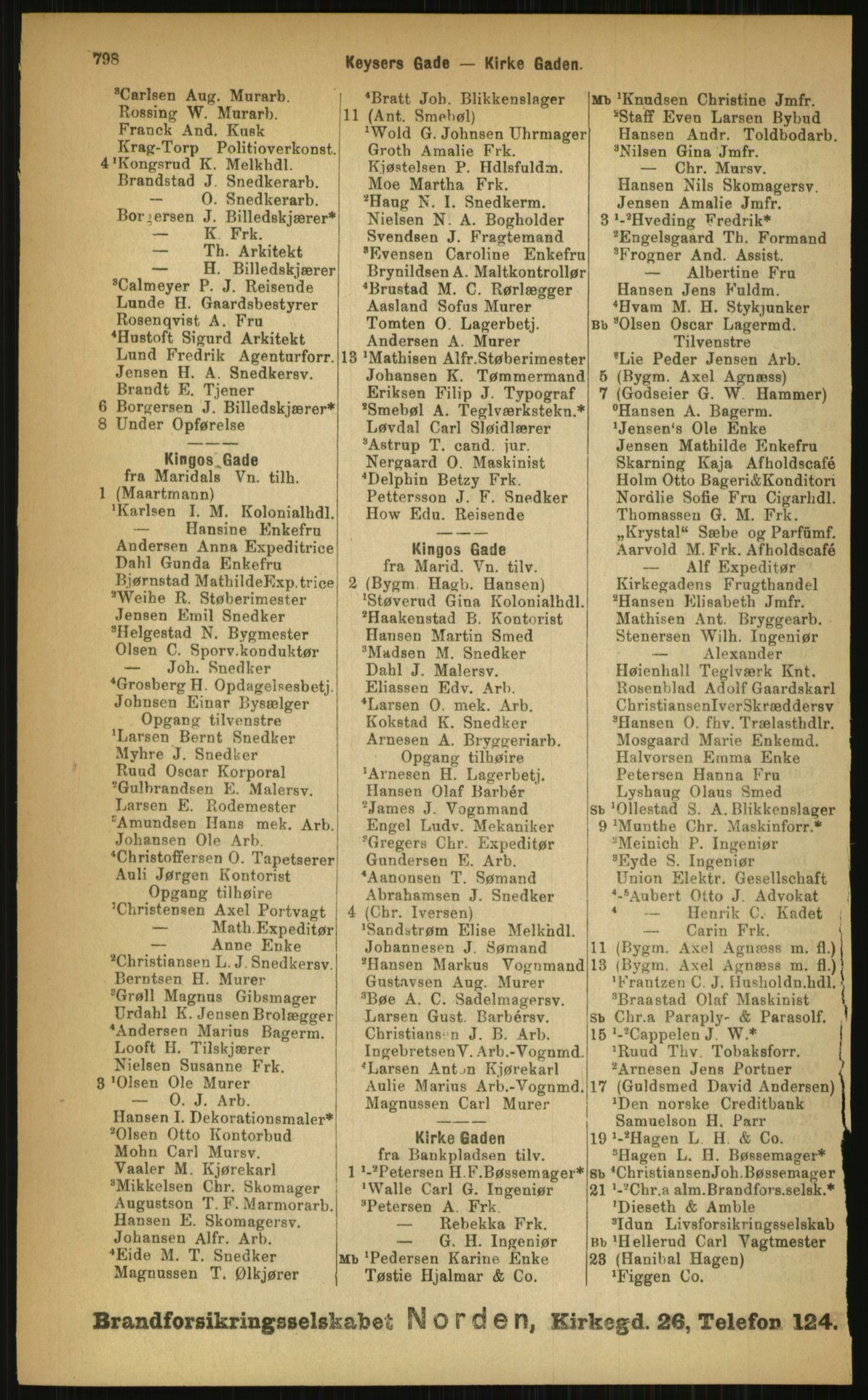 Kristiania/Oslo adressebok, PUBL/-, 1899, p. 798