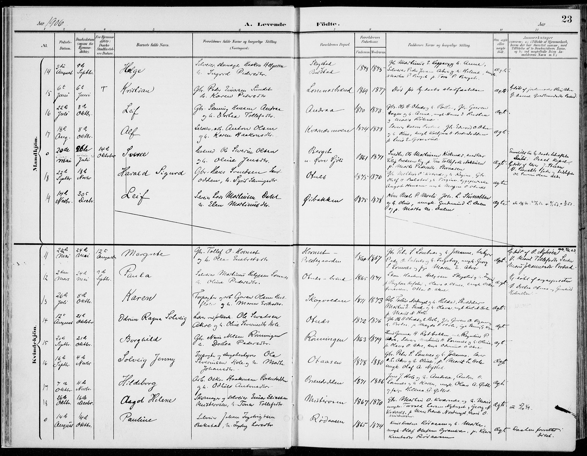 Rendalen prestekontor, AV/SAH-PREST-054/H/Ha/Haa/L0011: Parish register (official) no. 11, 1901-1925, p. 23