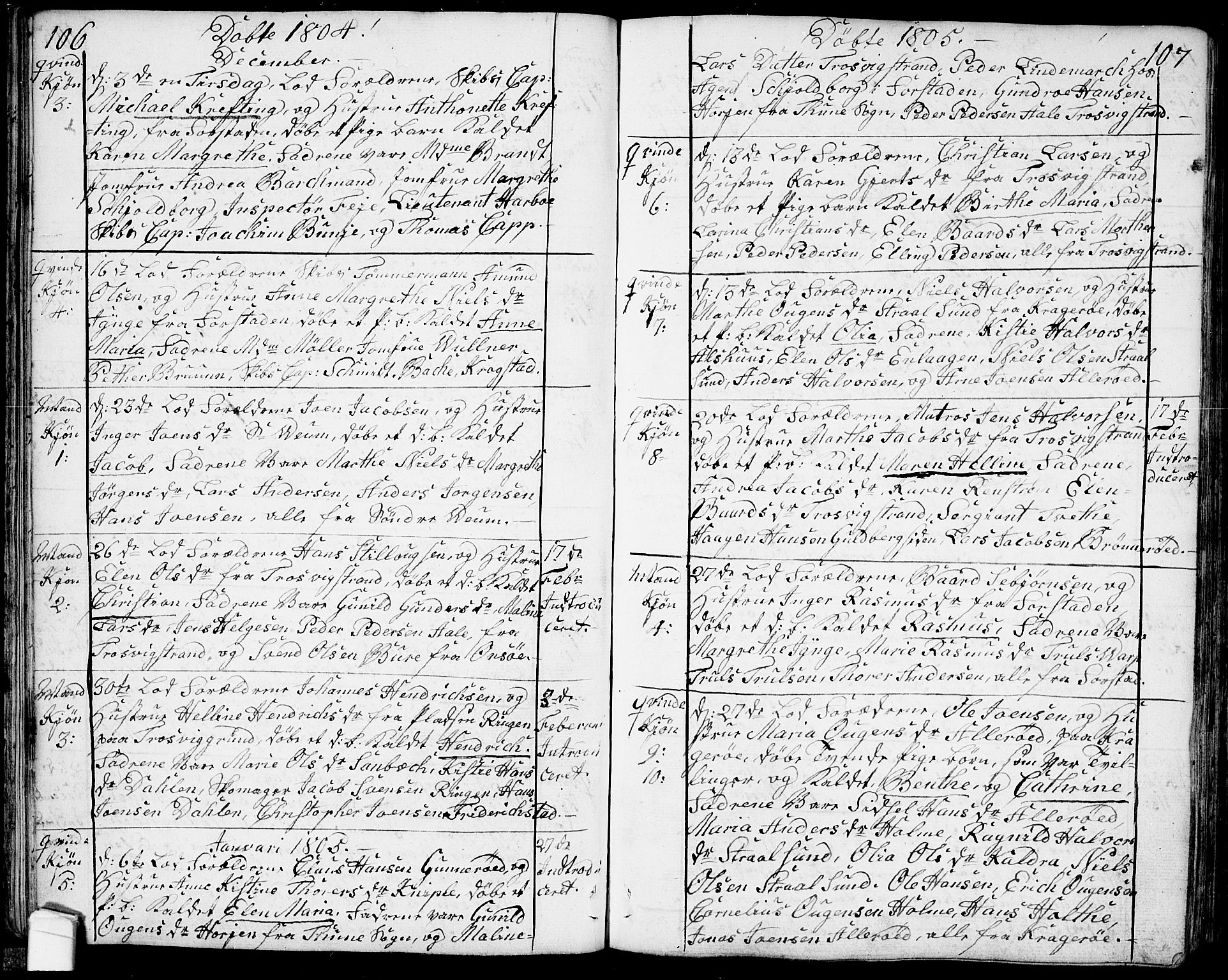 Glemmen prestekontor Kirkebøker, AV/SAO-A-10908/F/Fa/L0003: Parish register (official) no. 3, 1803-1815, p. 106-107