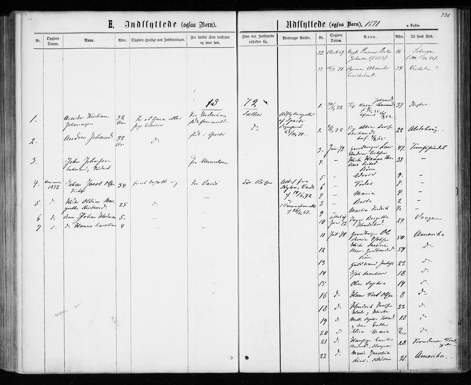 Tranøy sokneprestkontor, SATØ/S-1313/I/Ia/Iaa/L0008kirke: Parish register (official) no. 8, 1867-1877, p. 336