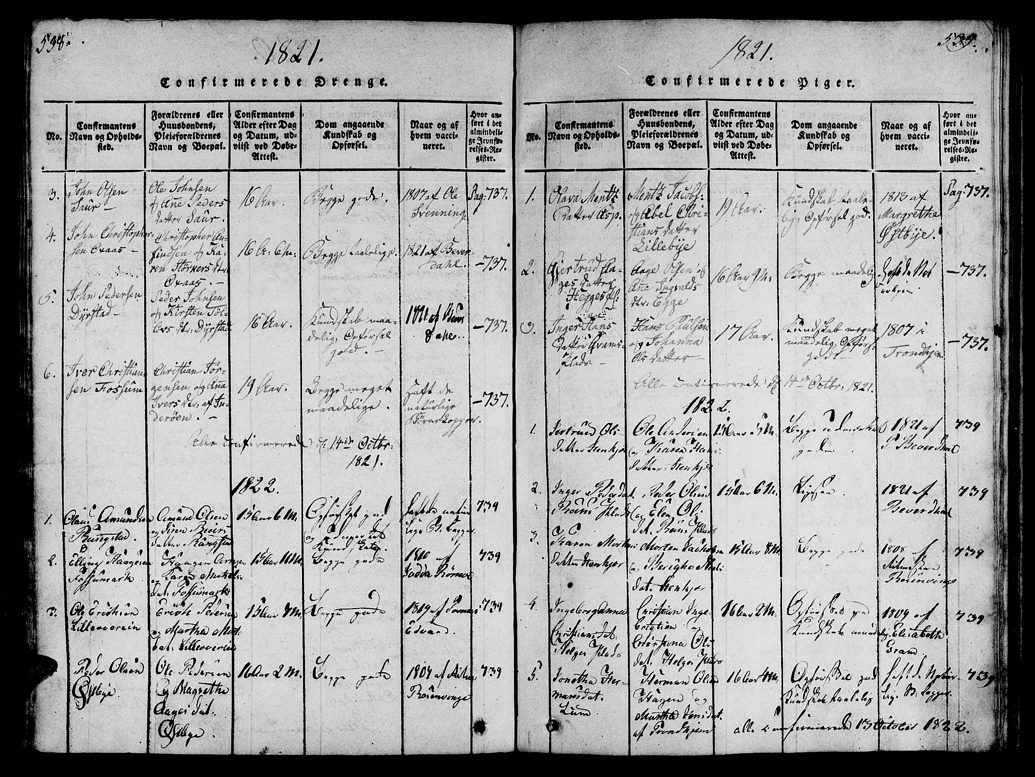 Ministerialprotokoller, klokkerbøker og fødselsregistre - Nord-Trøndelag, AV/SAT-A-1458/746/L0441: Parish register (official) no. 746A03 /3, 1816-1827, p. 538-539