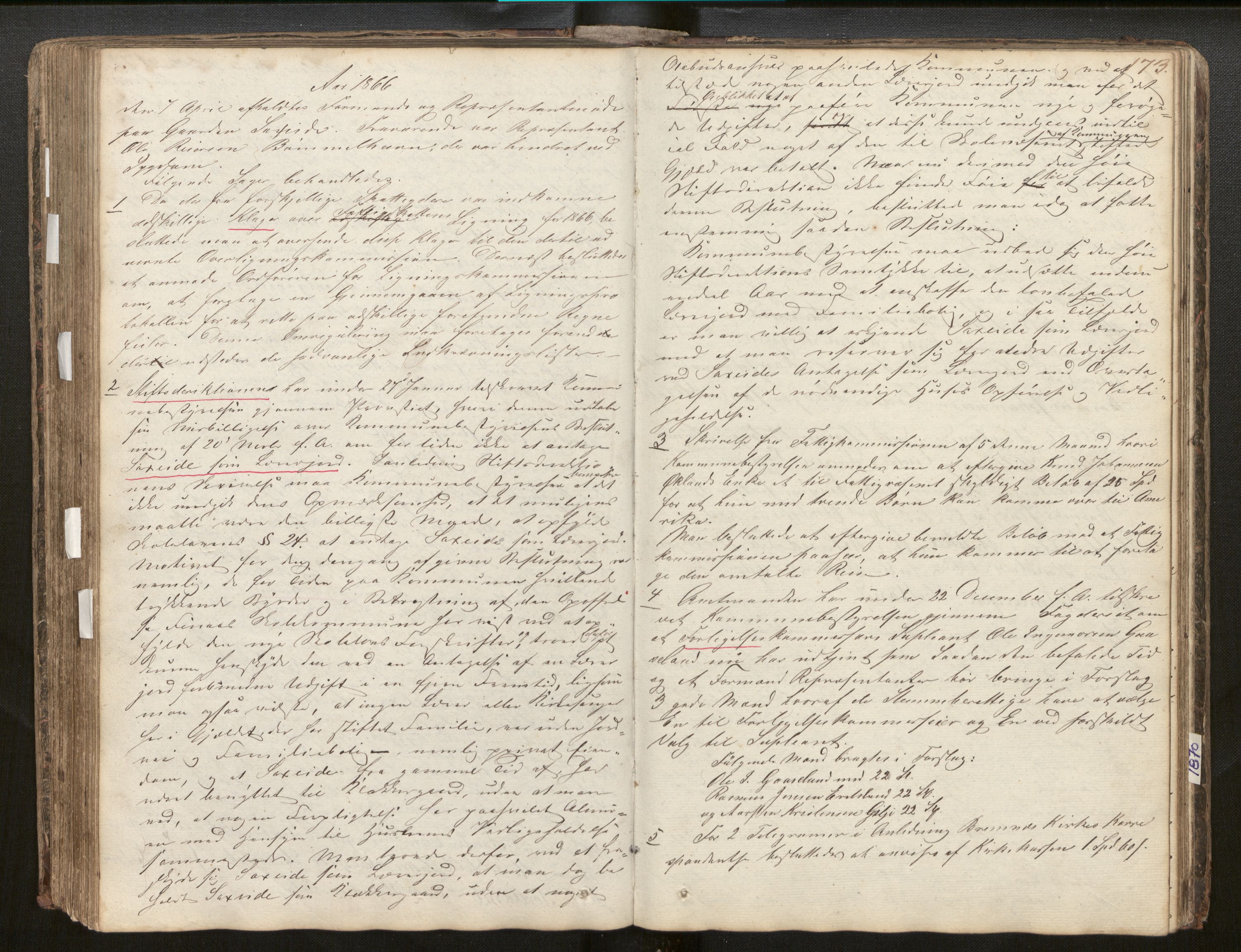 Finnaas kommune. Formannskapet, IKAH/1218a-021/A/Aa/L0001: Møtebok for formannskap, heradsstyre og soknestyre, 1838-1870, p. 173