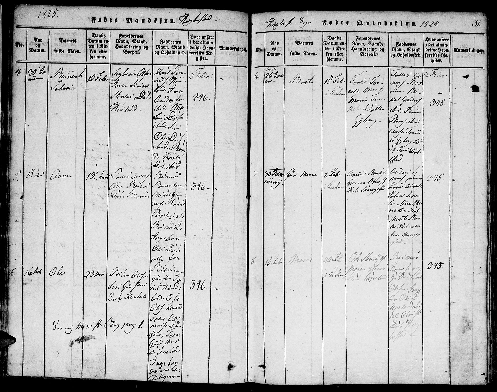 Hægebostad sokneprestkontor, AV/SAK-1111-0024/F/Fa/Faa/L0002: Parish register (official) no. A 2 /1, 1816-1825, p. 31