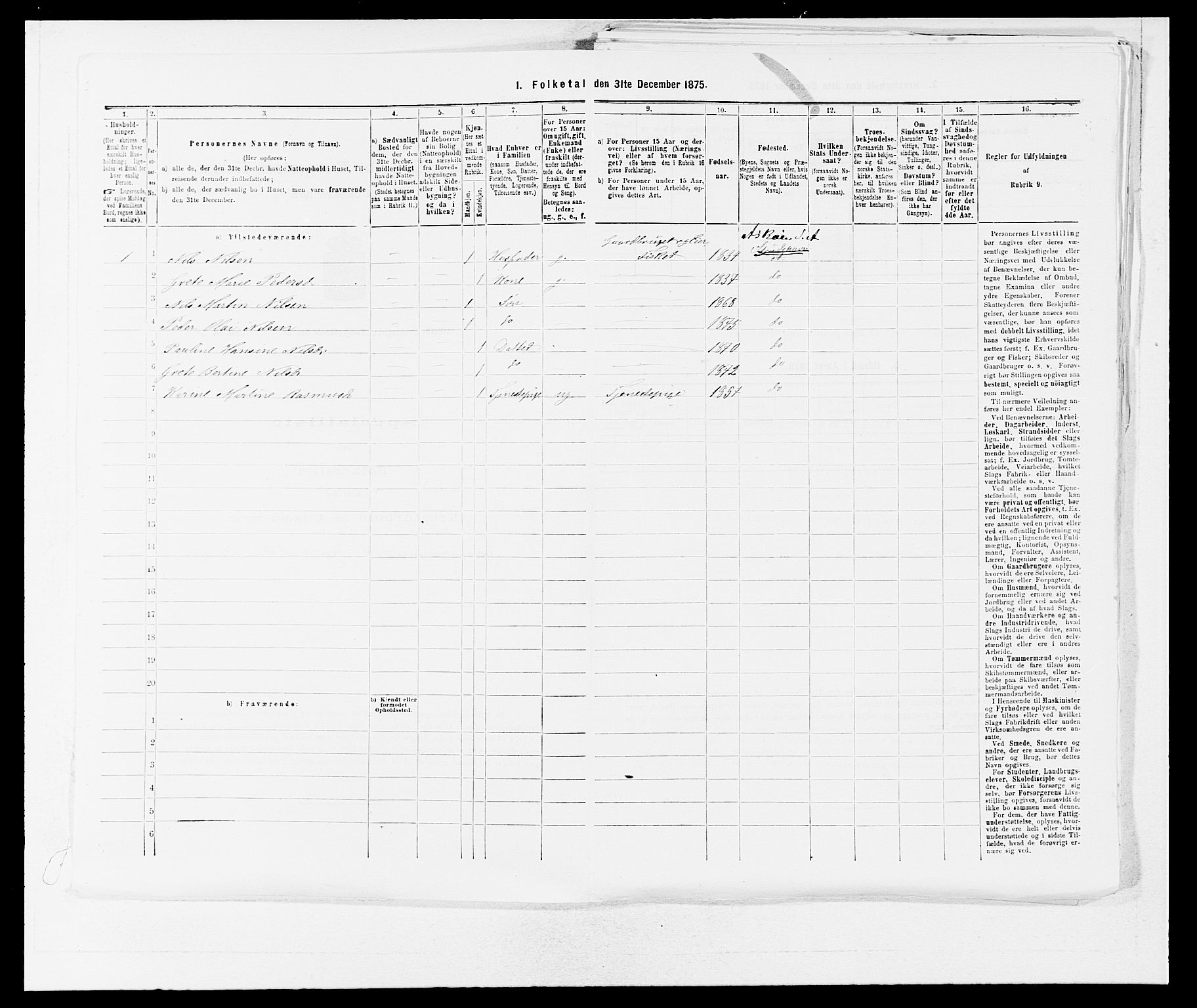 SAB, 1875 census for 1247P Askøy, 1875, p. 276