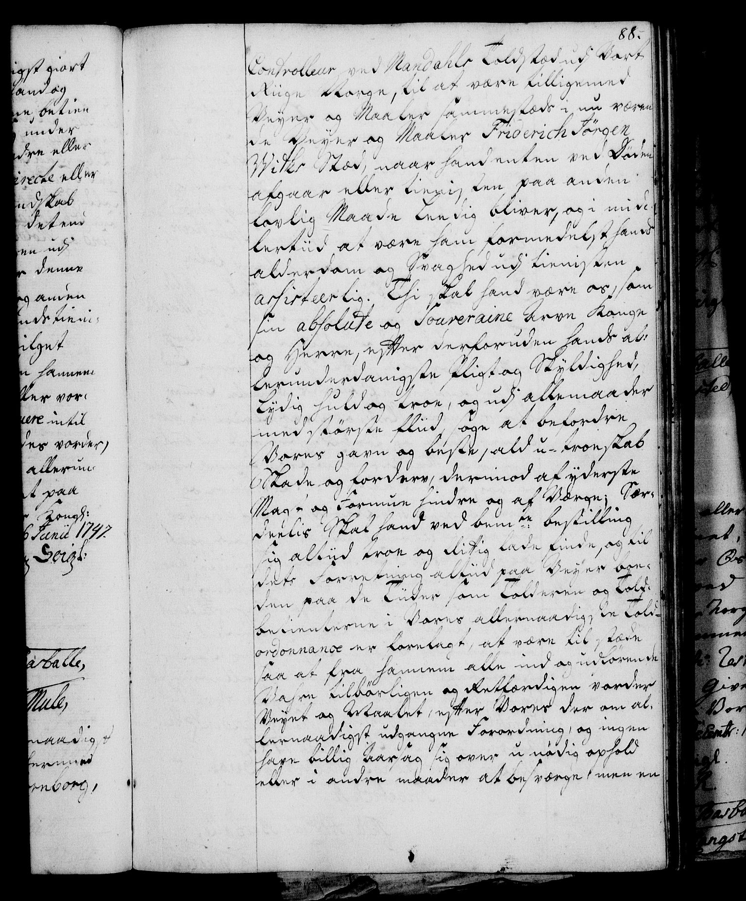 Rentekammeret, Kammerkanselliet, RA/EA-3111/G/Gg/Gge/L0003: Norsk bestallingsprotokoll med register (merket RK 53.27), 1745-1761, p. 88