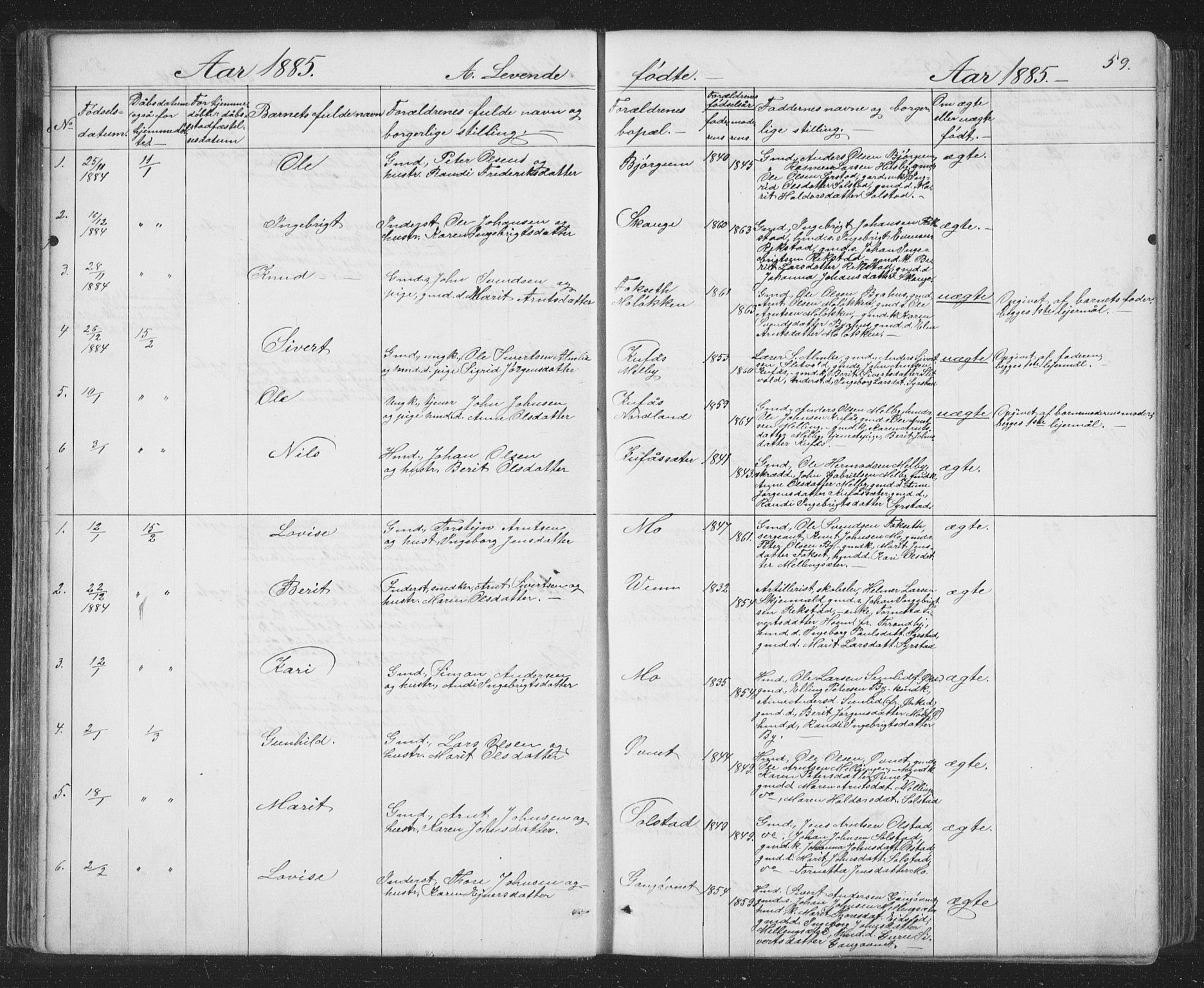 Ministerialprotokoller, klokkerbøker og fødselsregistre - Sør-Trøndelag, SAT/A-1456/667/L0798: Parish register (copy) no. 667C03, 1867-1929, p. 59