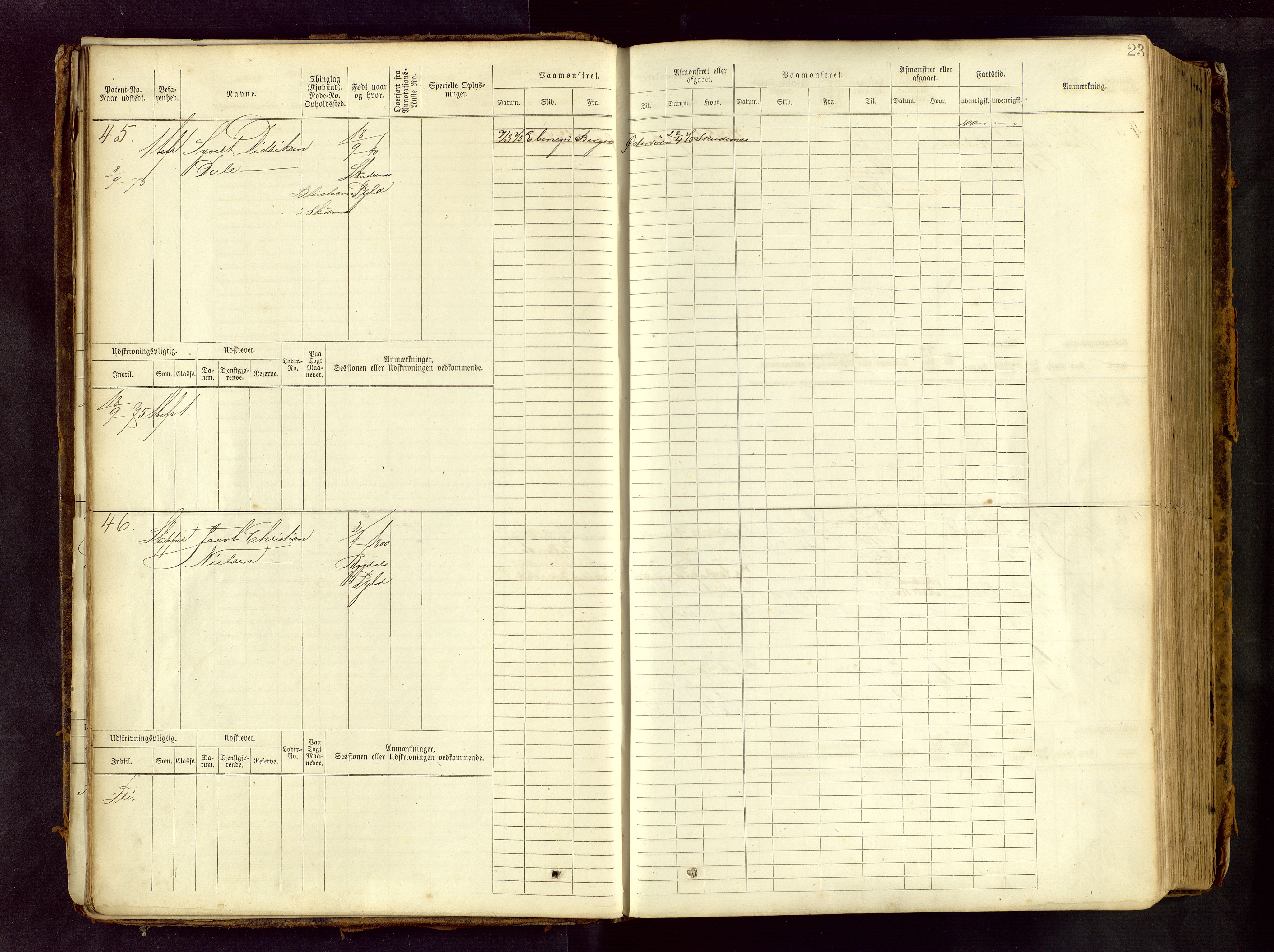 Haugesund sjømannskontor, AV/SAST-A-102007/F/Fb/Fbb/L0001: Sjøfartsrulle Skudenes krets No 1 - 958, 1860-1948, p. 23