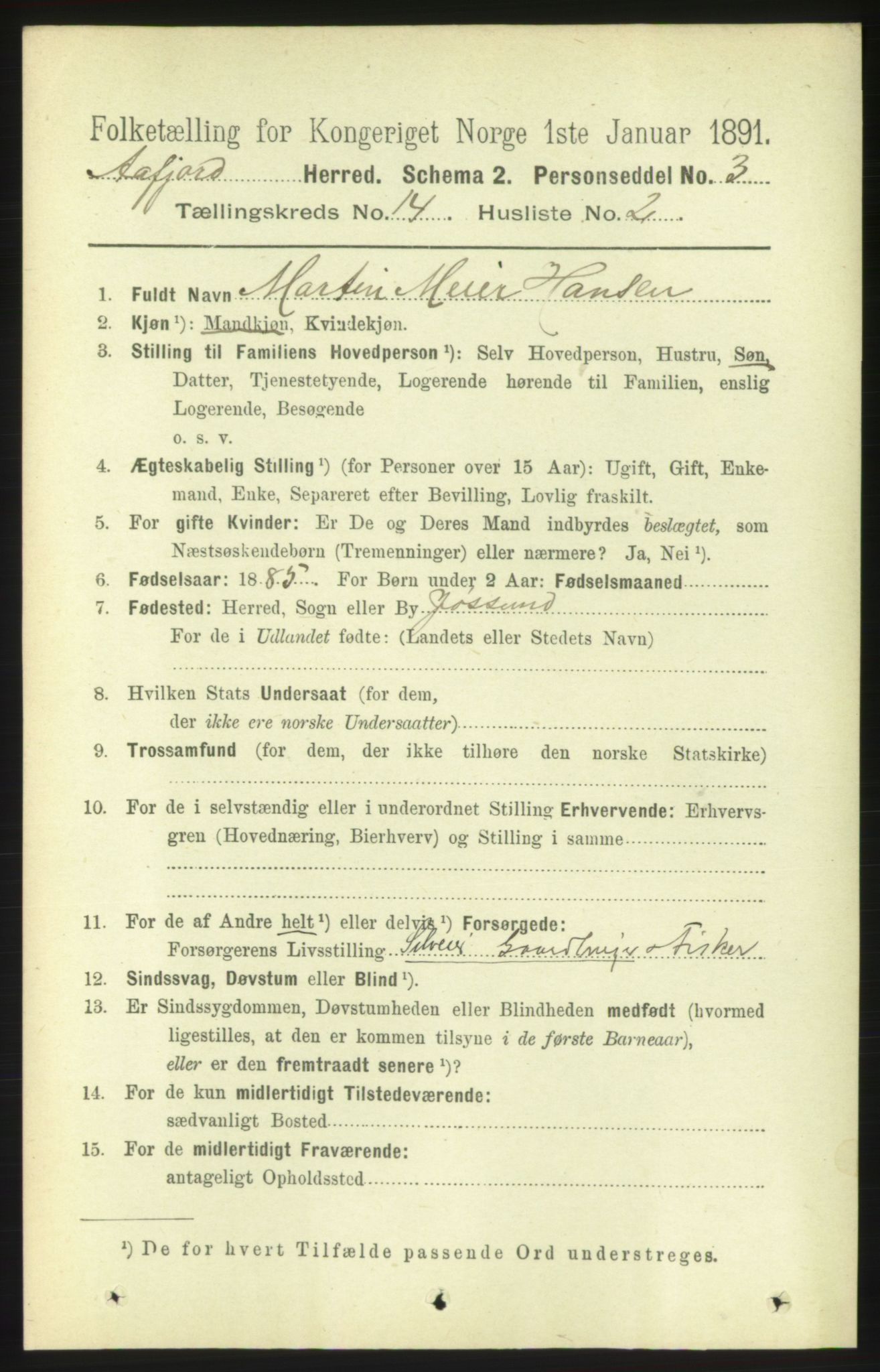 RA, 1891 census for 1630 Åfjord, 1891, p. 4623