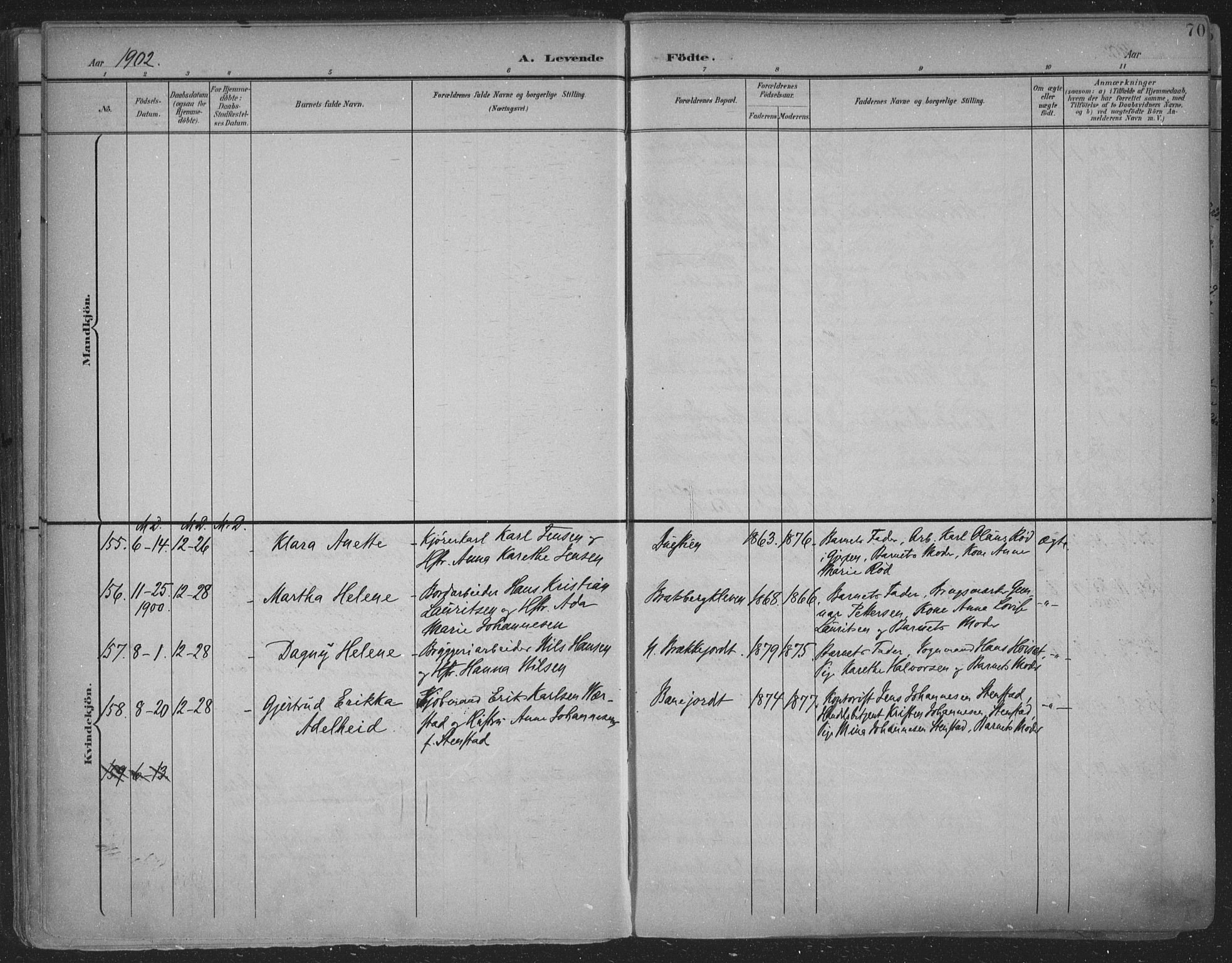 Skien kirkebøker, SAKO/A-302/F/Fa/L0011: Parish register (official) no. 11, 1900-1907, p. 70
