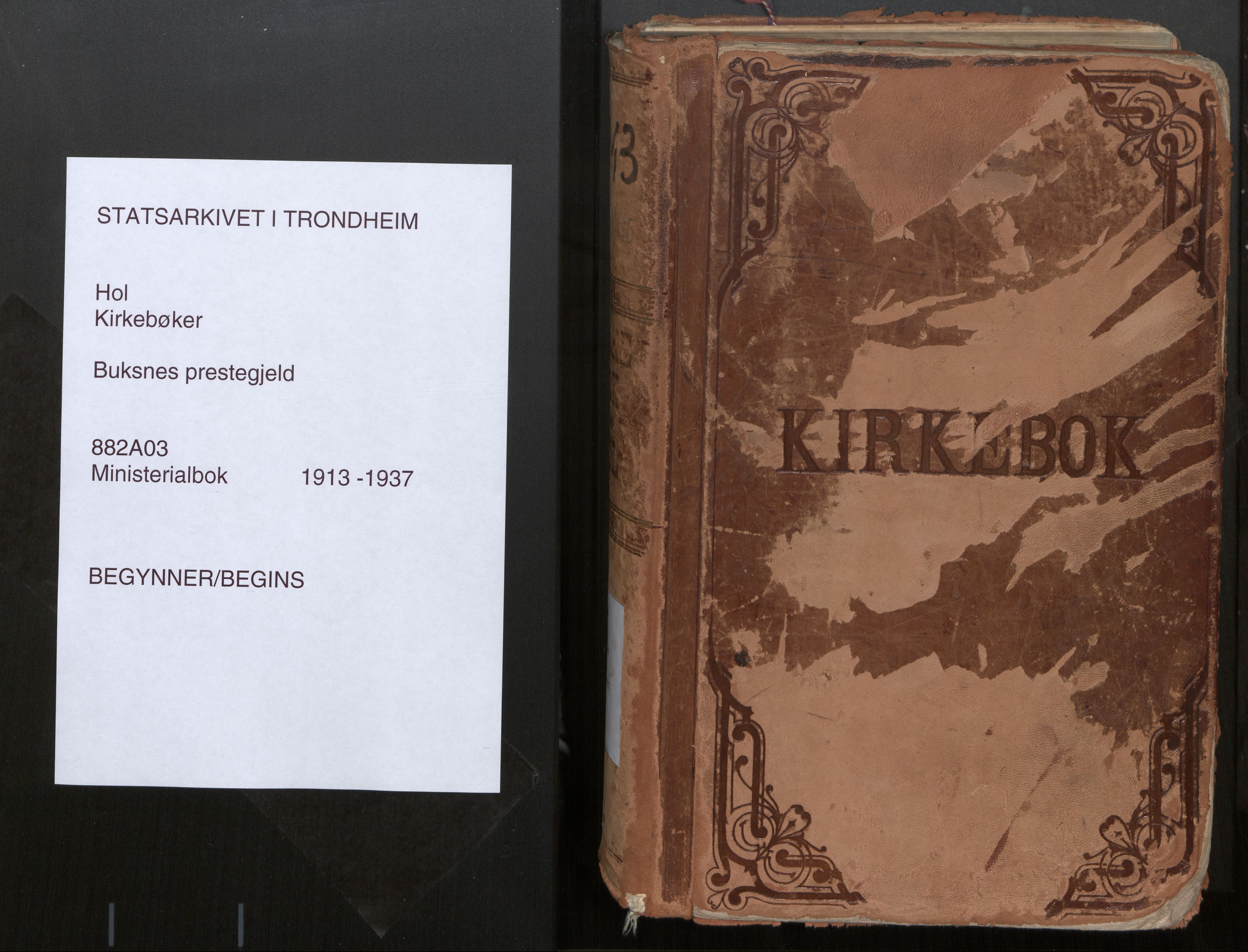 Ministerialprotokoller, klokkerbøker og fødselsregistre - Nordland, SAT/A-1459/882/L1181: Parish register (official) no. 882A03, 1913-1937
