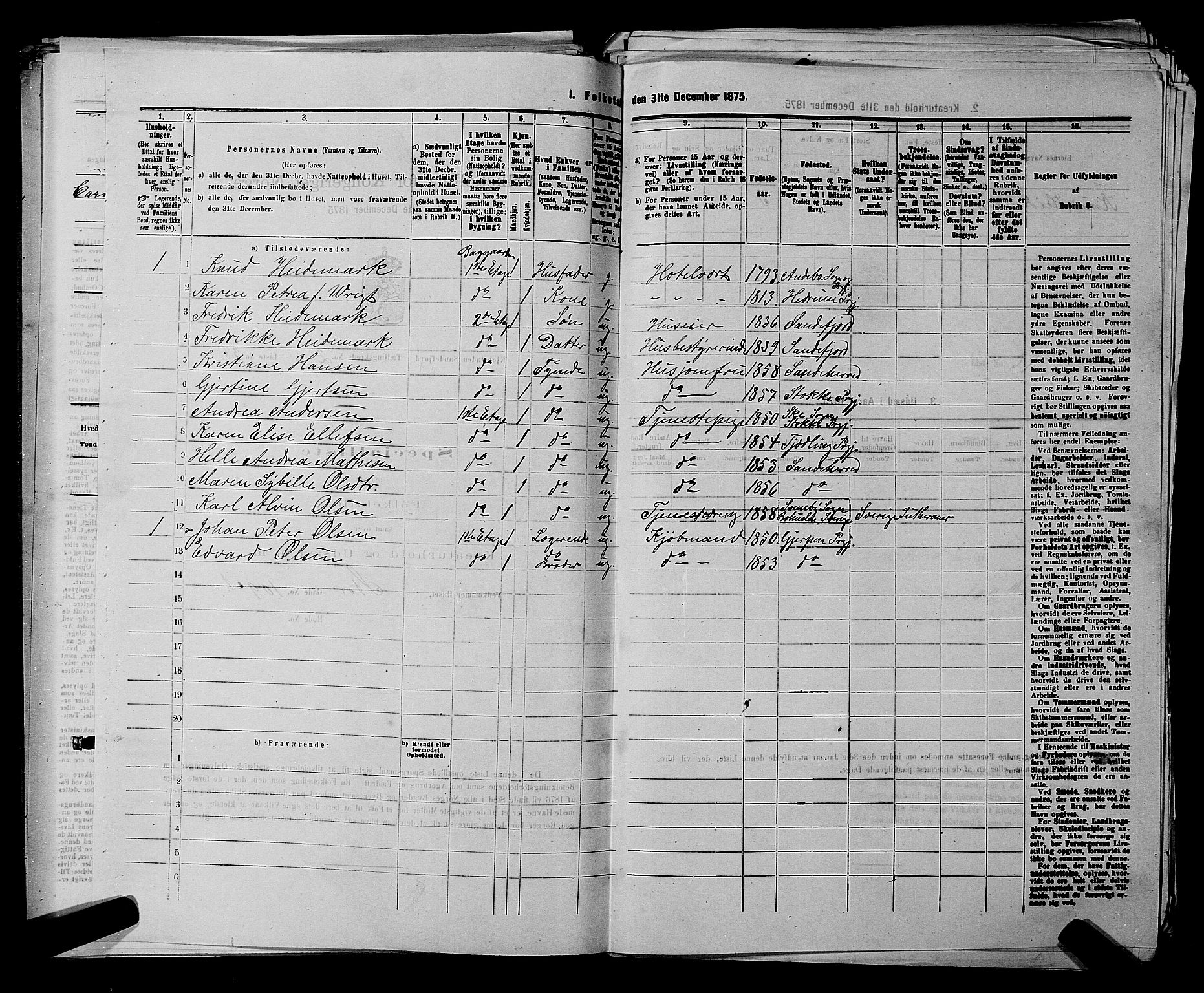SAKO, 1875 census for 0706B Sandeherred/Sandefjord, 1875, p. 259