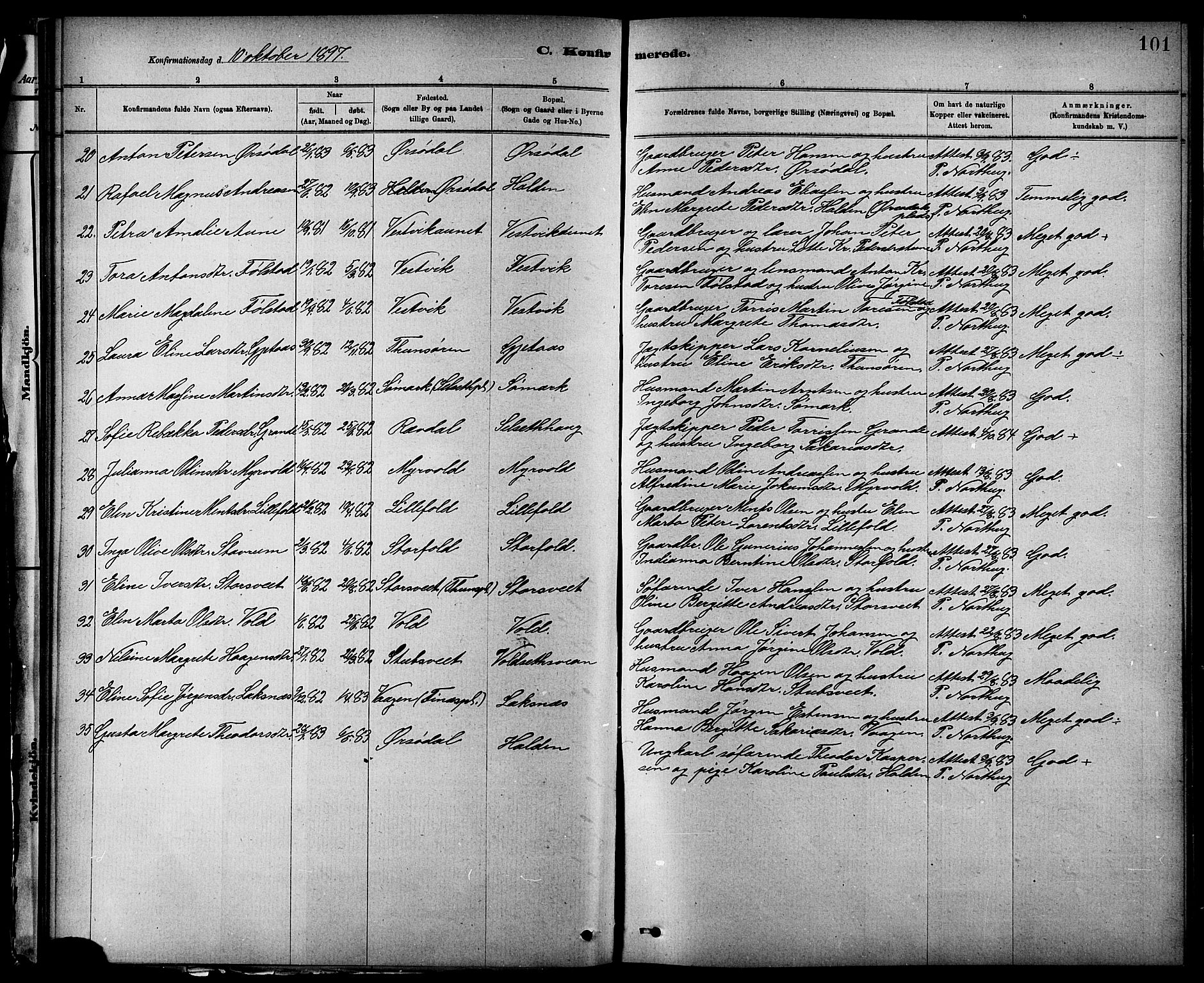 Ministerialprotokoller, klokkerbøker og fødselsregistre - Nord-Trøndelag, SAT/A-1458/744/L0423: Parish register (copy) no. 744C02, 1886-1905, p. 101