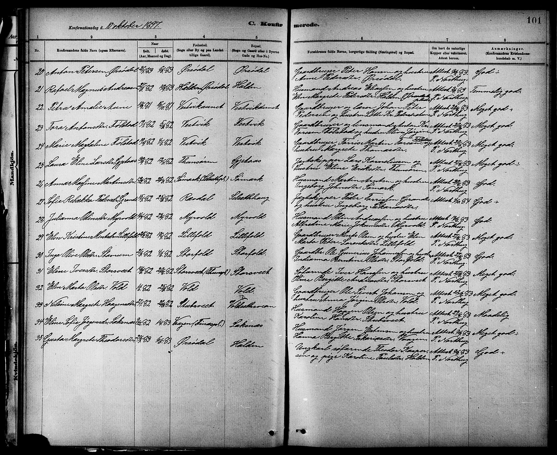 Ministerialprotokoller, klokkerbøker og fødselsregistre - Nord-Trøndelag, AV/SAT-A-1458/744/L0423: Parish register (copy) no. 744C02, 1886-1905, p. 101