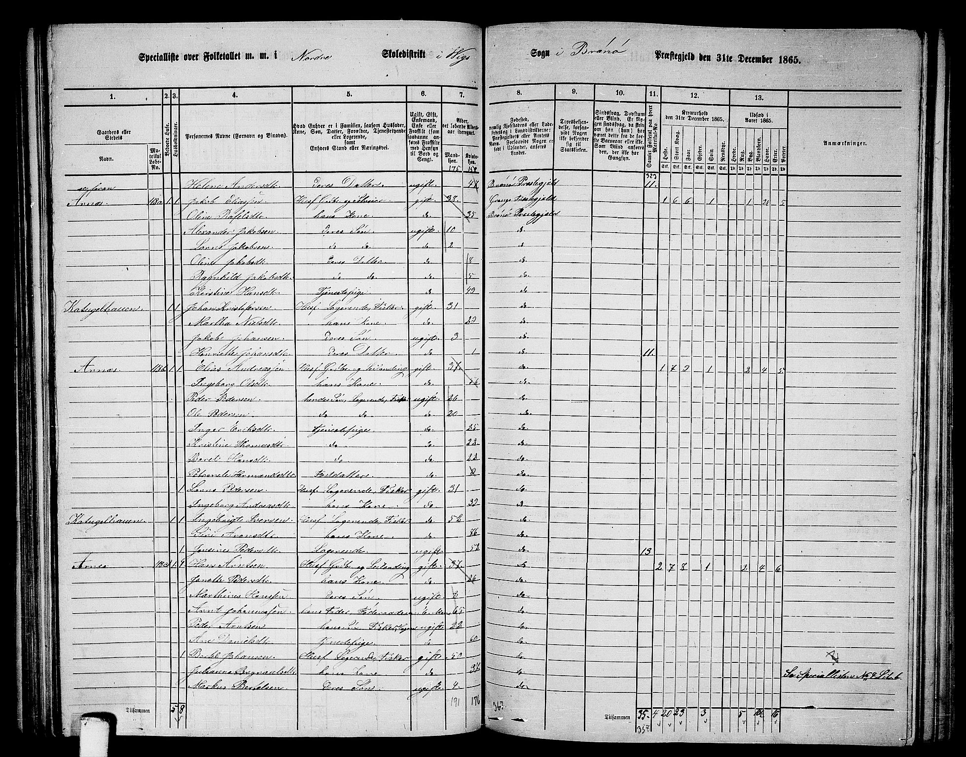 RA, 1865 census for Brønnøy, 1865, p. 84