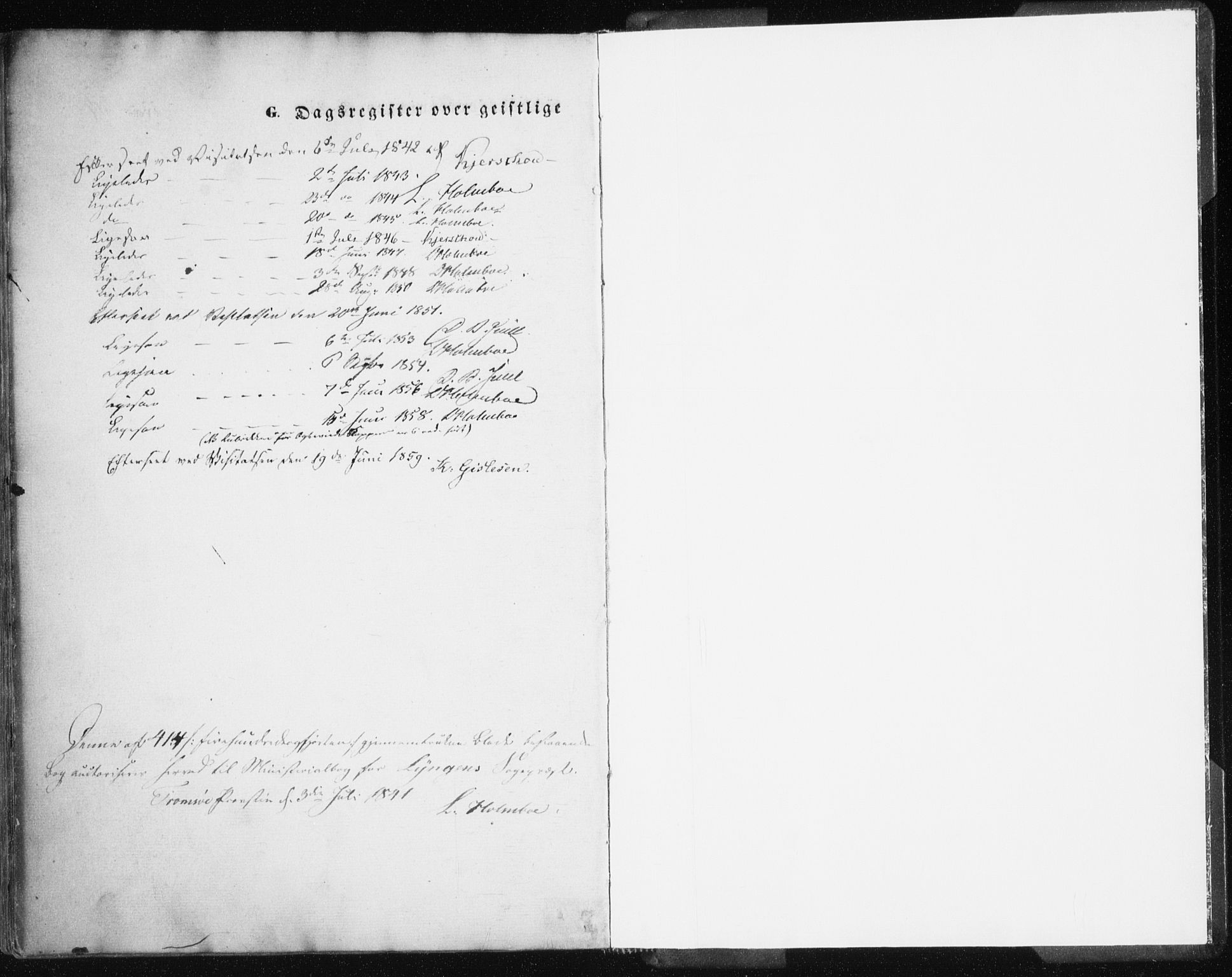 Lyngen sokneprestembete, SATØ/S-1289/H/He/Hea/L0004kirke: Parish register (official) no. 4, 1839-1858
