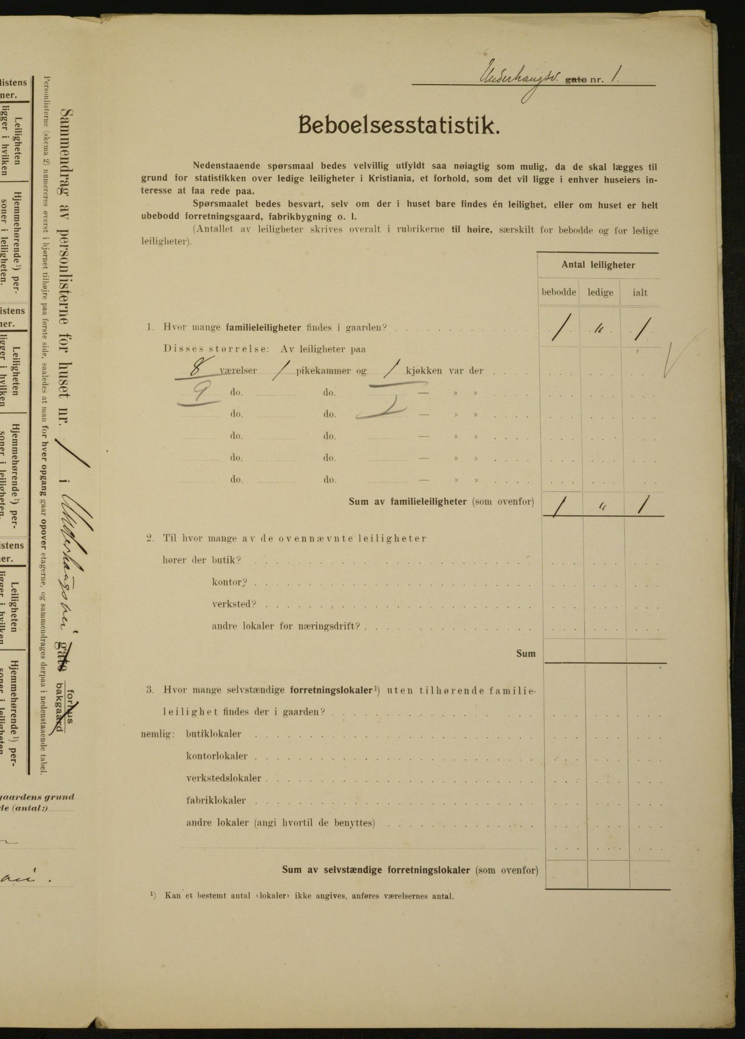 OBA, Municipal Census 1910 for Kristiania, 1910, p. 113497