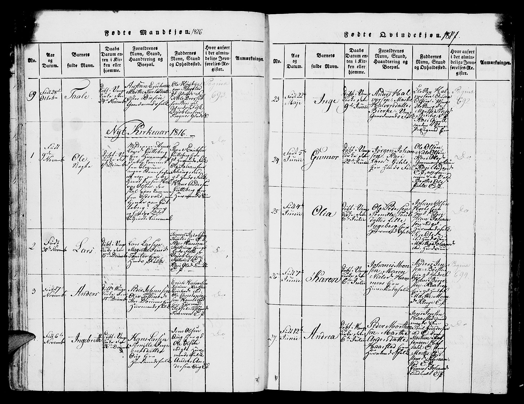 Vang prestekontor, Hedmark, SAH/PREST-008/H/Ha/Hab/L0004: Parish register (copy) no. 4, 1813-1827, p. 53-54