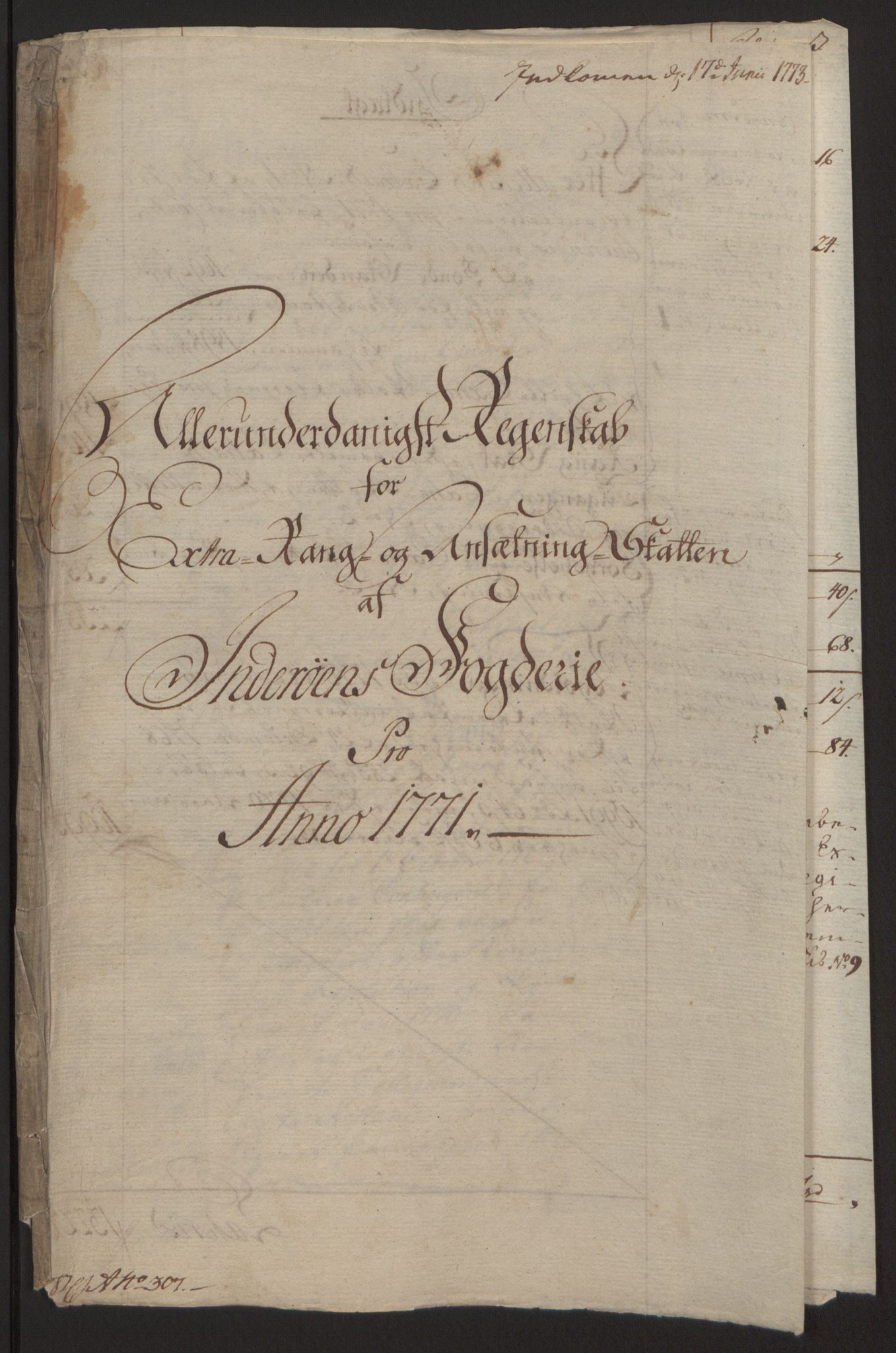 Rentekammeret inntil 1814, Reviderte regnskaper, Fogderegnskap, RA/EA-4092/R63/L4420: Ekstraskatten Inderøy, 1762-1772, p. 407