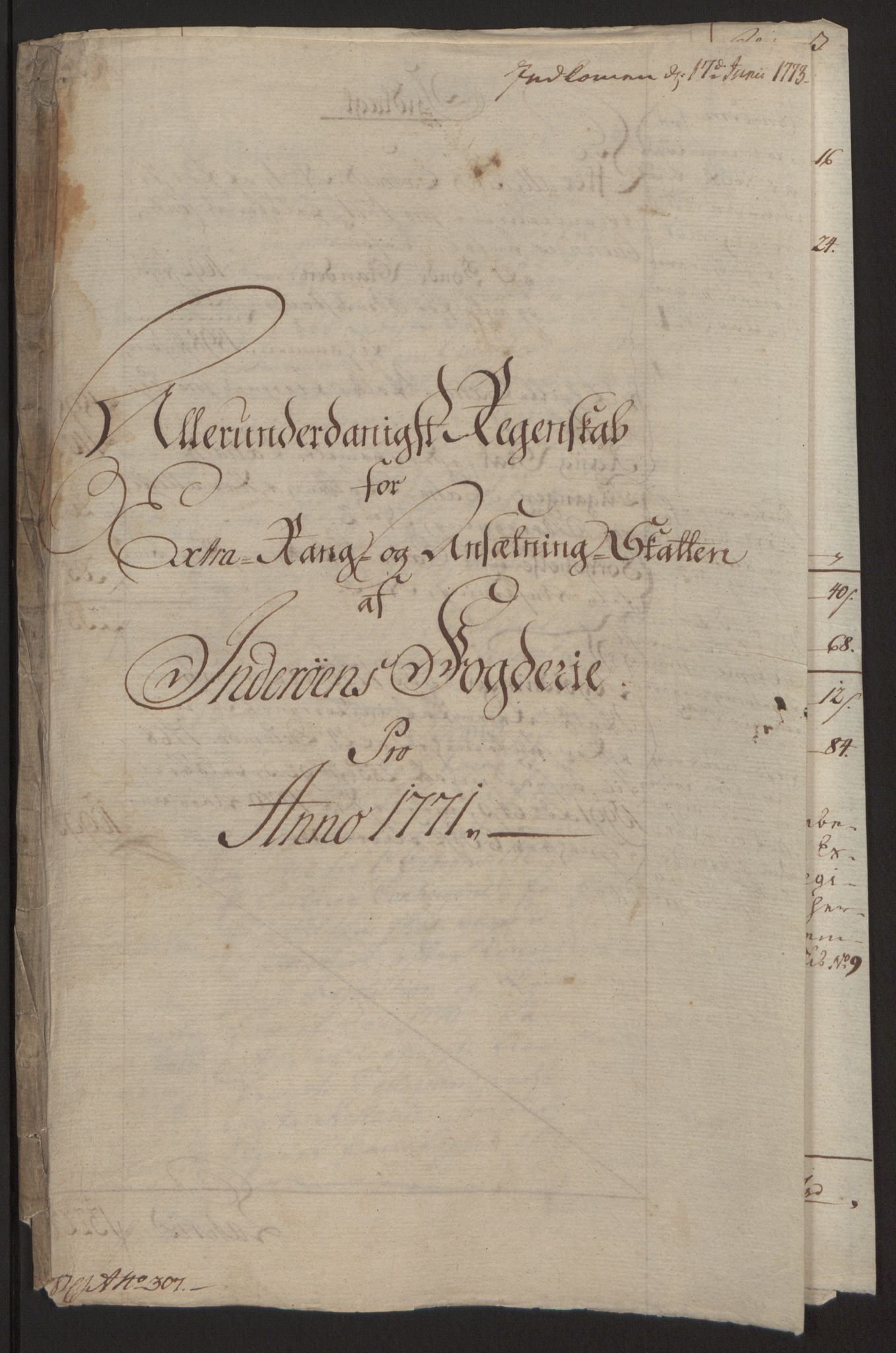 Rentekammeret inntil 1814, Reviderte regnskaper, Fogderegnskap, AV/RA-EA-4092/R63/L4420: Ekstraskatten Inderøy, 1762-1772, p. 407