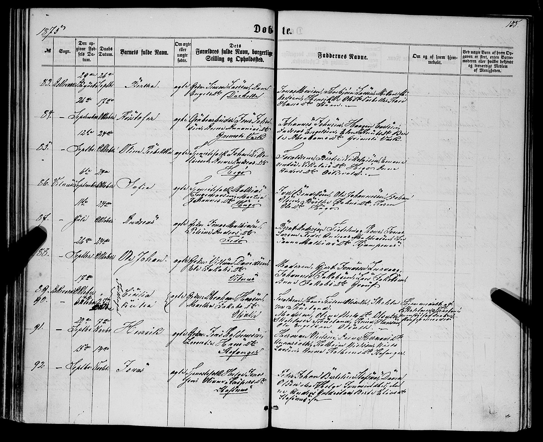 Askvoll sokneprestembete, SAB/A-79501/H/Haa/Haaa/L0012: Parish register (official) no. A 12, 1859-1878, p. 155