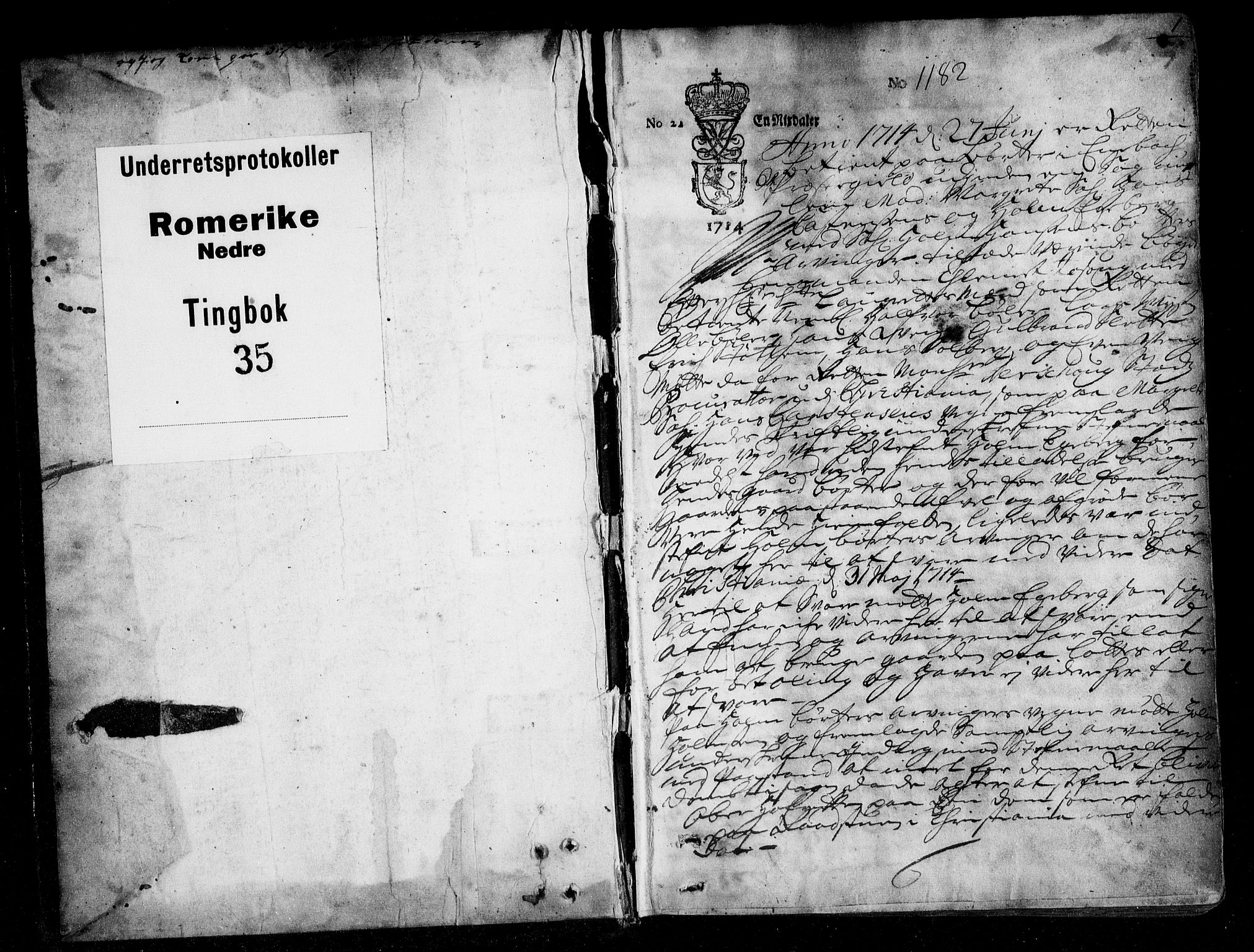 Nedre Romerike sorenskriveri, SAO/A-10469/F/Fb/L0035: Tingbok, 1714-1718, p. 0b-1a
