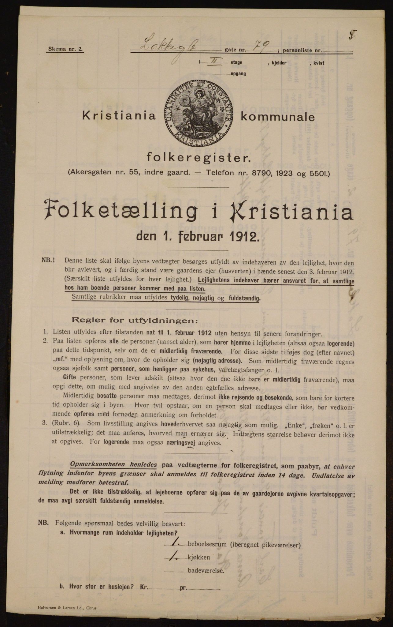 OBA, Municipal Census 1912 for Kristiania, 1912, p. 56601