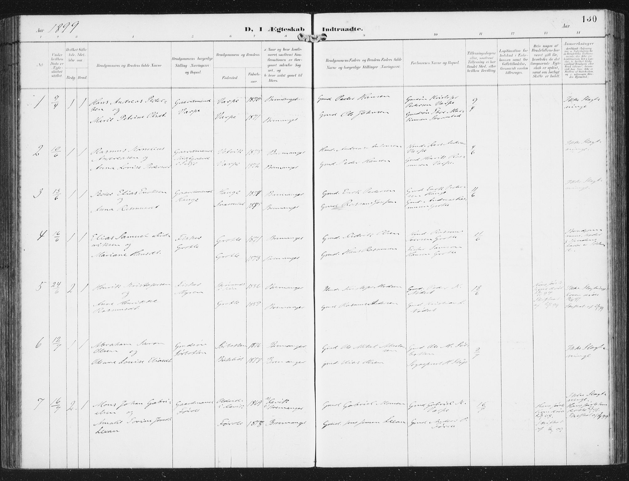 Bremanger sokneprestembete, SAB/A-82201/H/Haa/Haab/L0002: Parish register (official) no. B  2, 1896-1908, p. 130