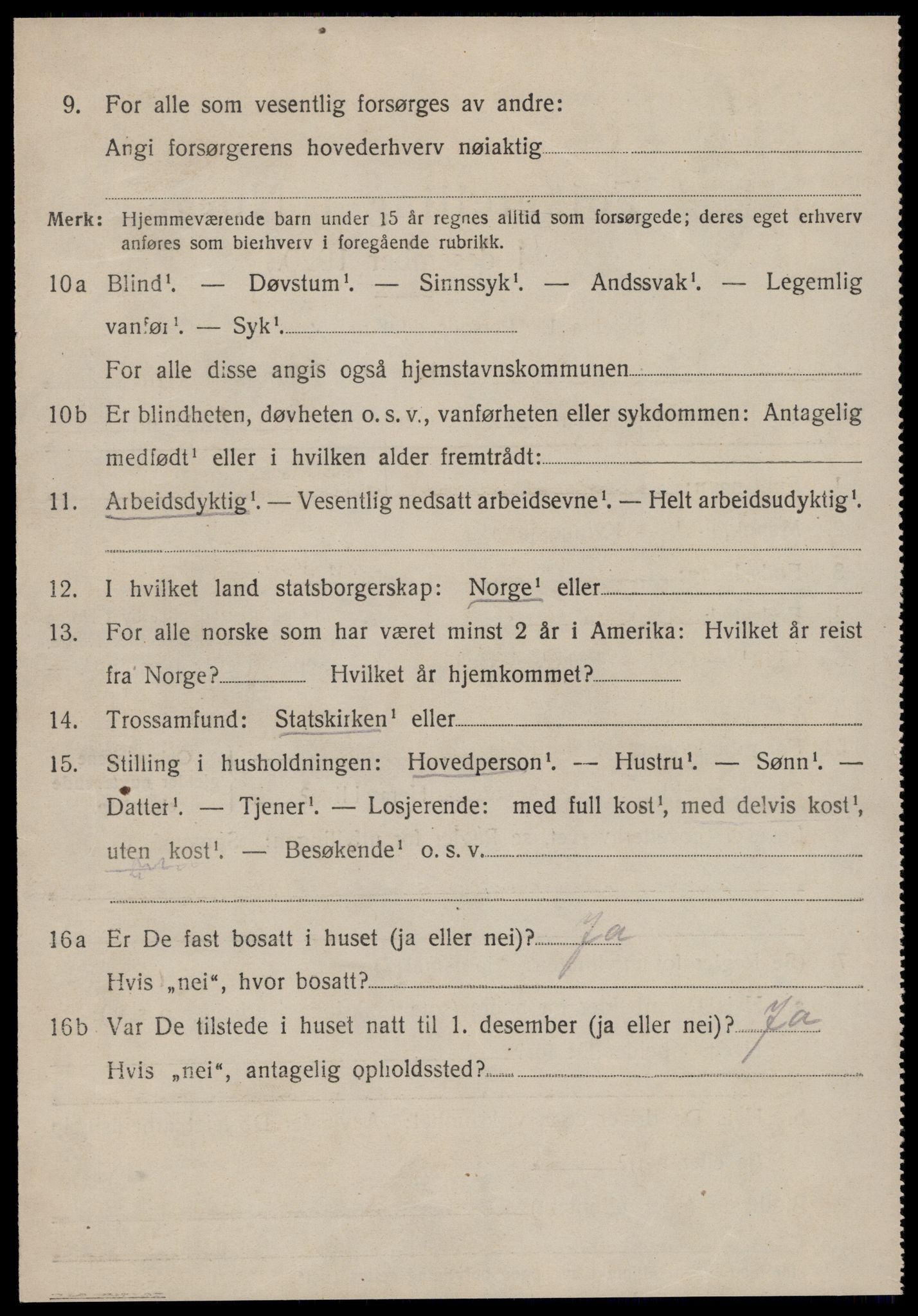 SAT, 1920 census for Sandøy, 1920, p. 2303