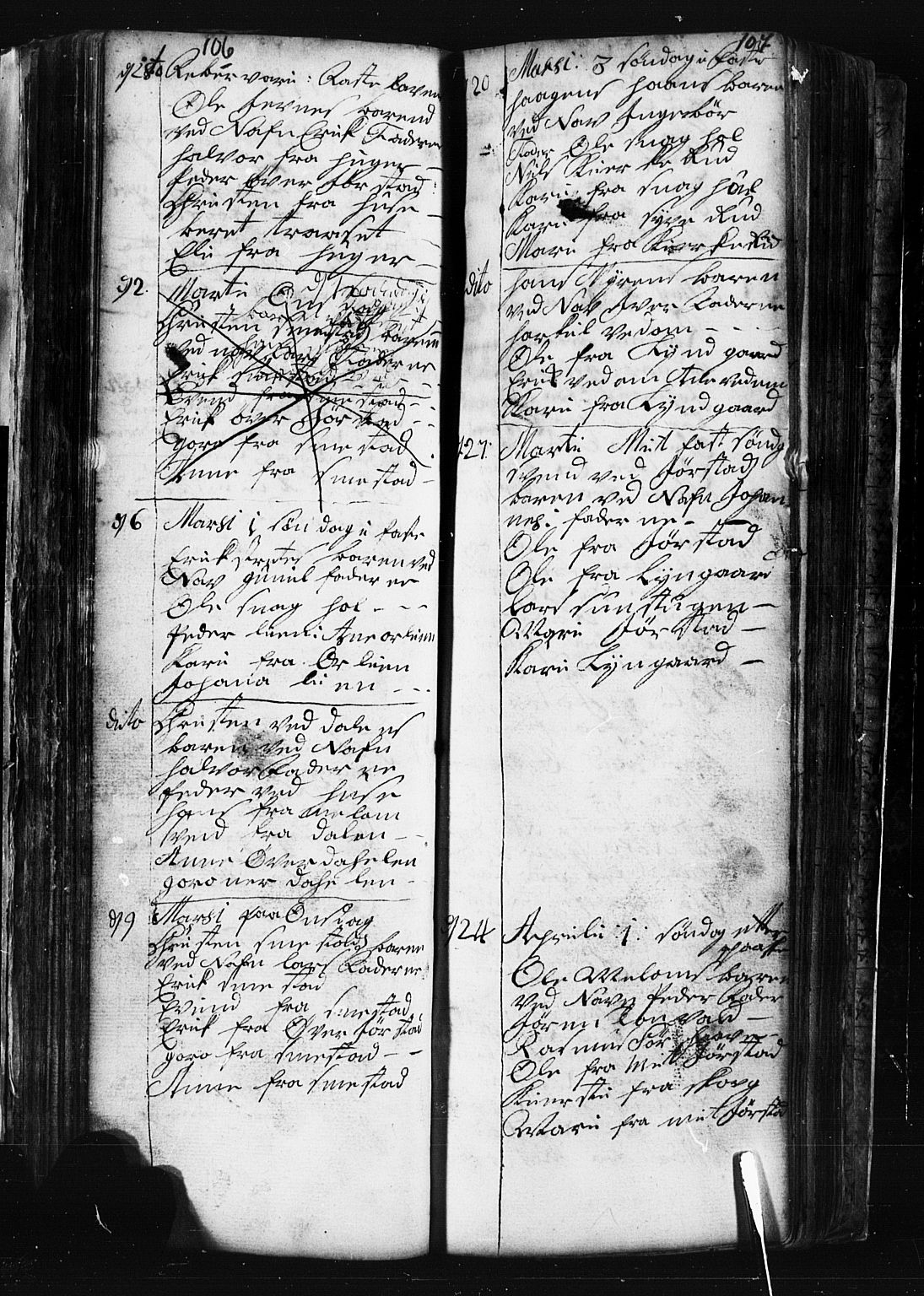 Fåberg prestekontor, AV/SAH-PREST-086/H/Ha/Hab/L0001: Parish register (copy) no. 1, 1727-1767, p. 106-107