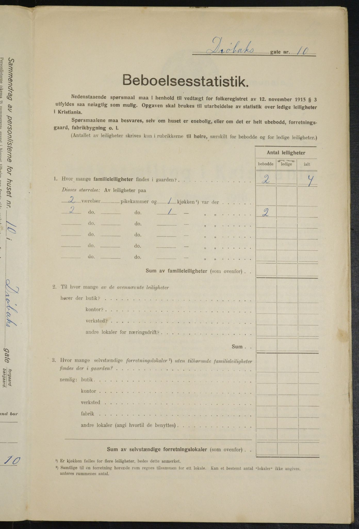 OBA, Municipal Census 1916 for Kristiania, 1916, p. 17491