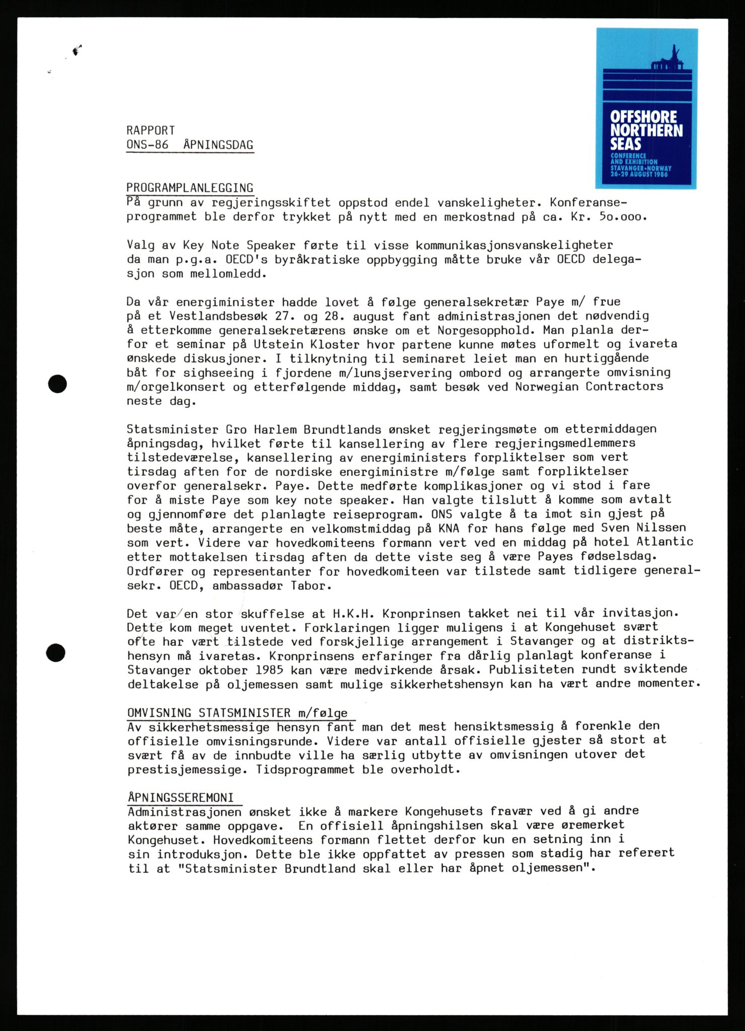 Pa 1716 - Stiftelsen Offshore Northern Seas, AV/SAST-A-102319/F/Fa/L0003: ONS 84 og ONS 86, 1984-1986, p. 461