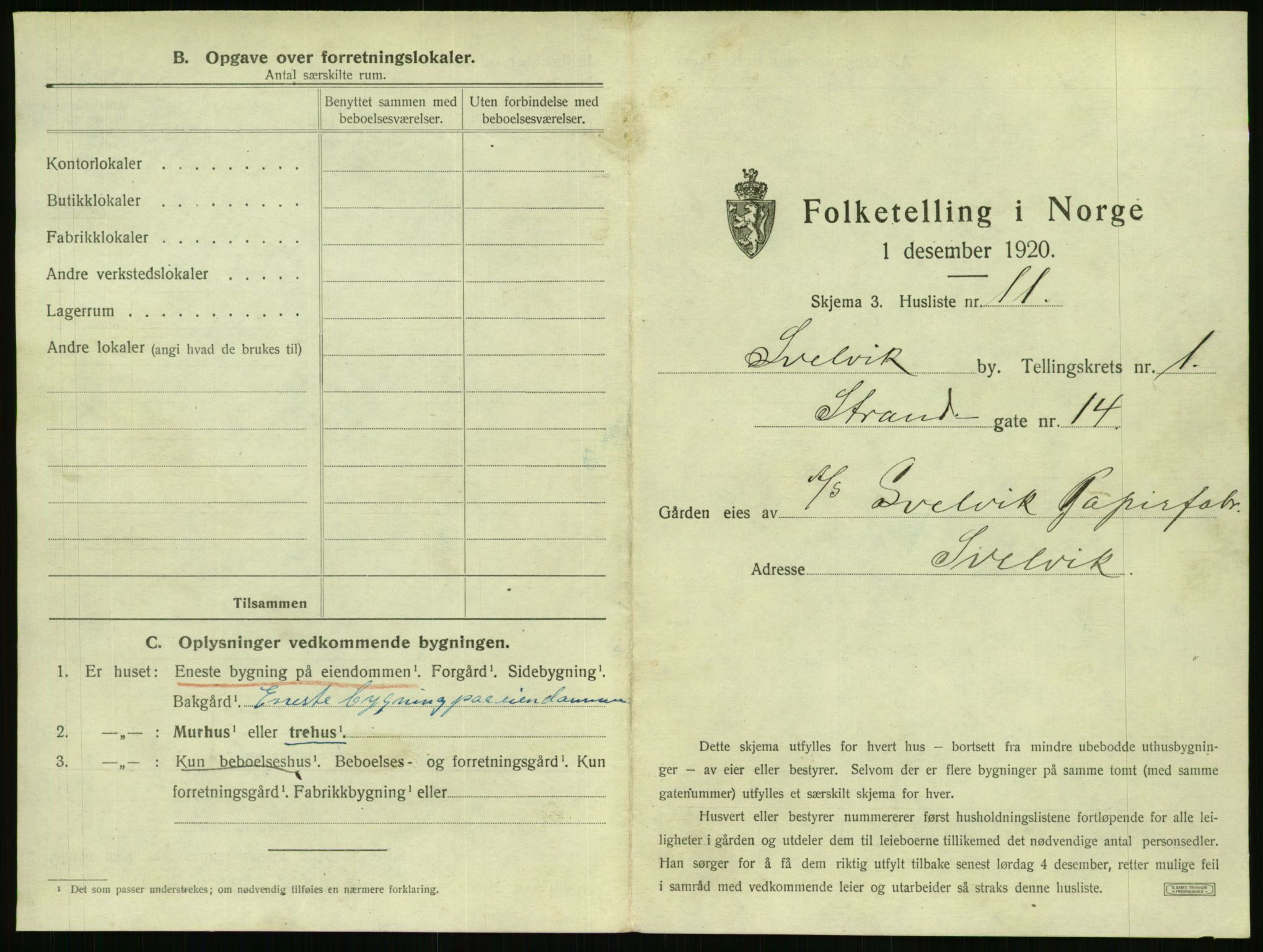 SAKO, 1920 census for Svelvik, 1920, p. 37