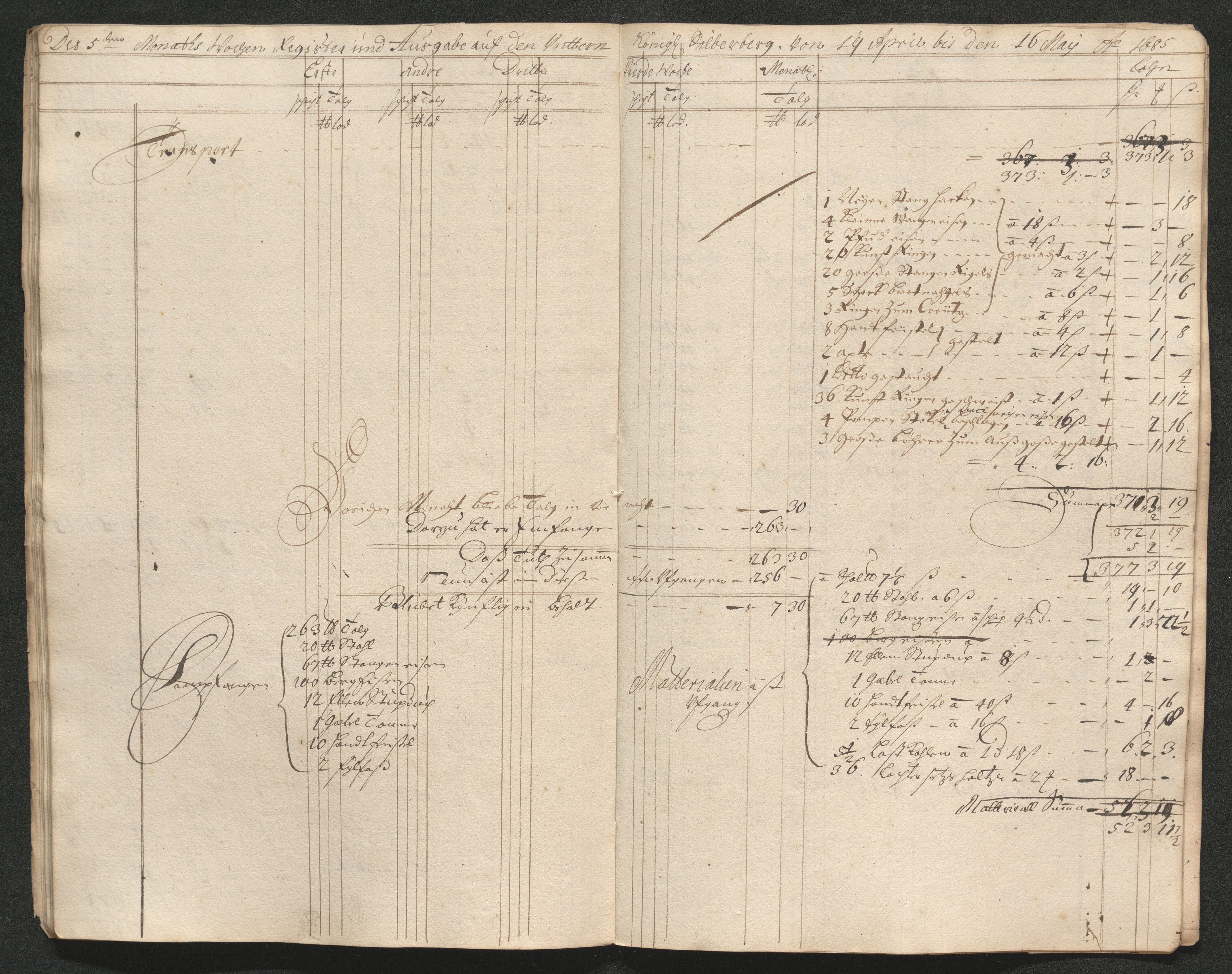 Kongsberg Sølvverk 1623-1816, AV/SAKO-EA-3135/001/D/Dc/Dcd/L0059: Utgiftsregnskap for gruver m.m., 1685-1686, p. 97