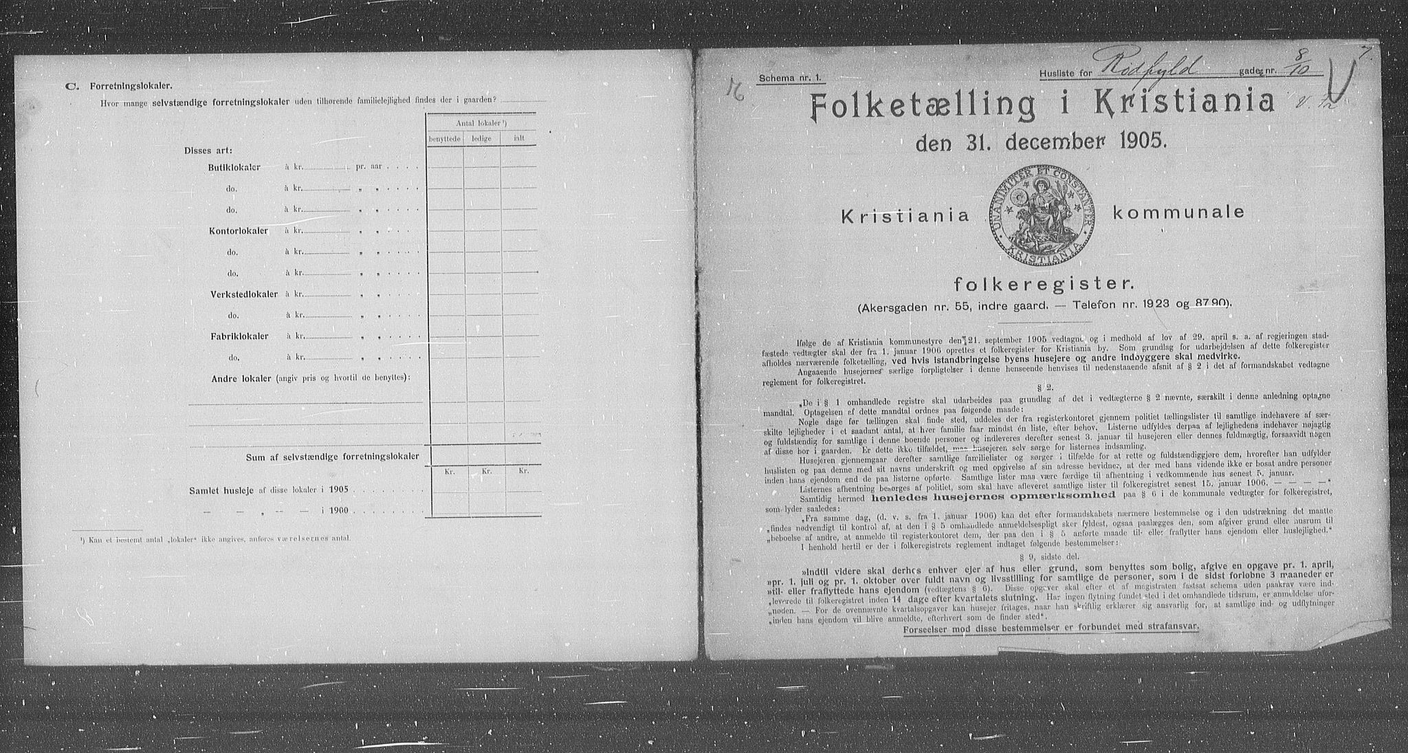OBA, Municipal Census 1905 for Kristiania, 1905, p. 45280