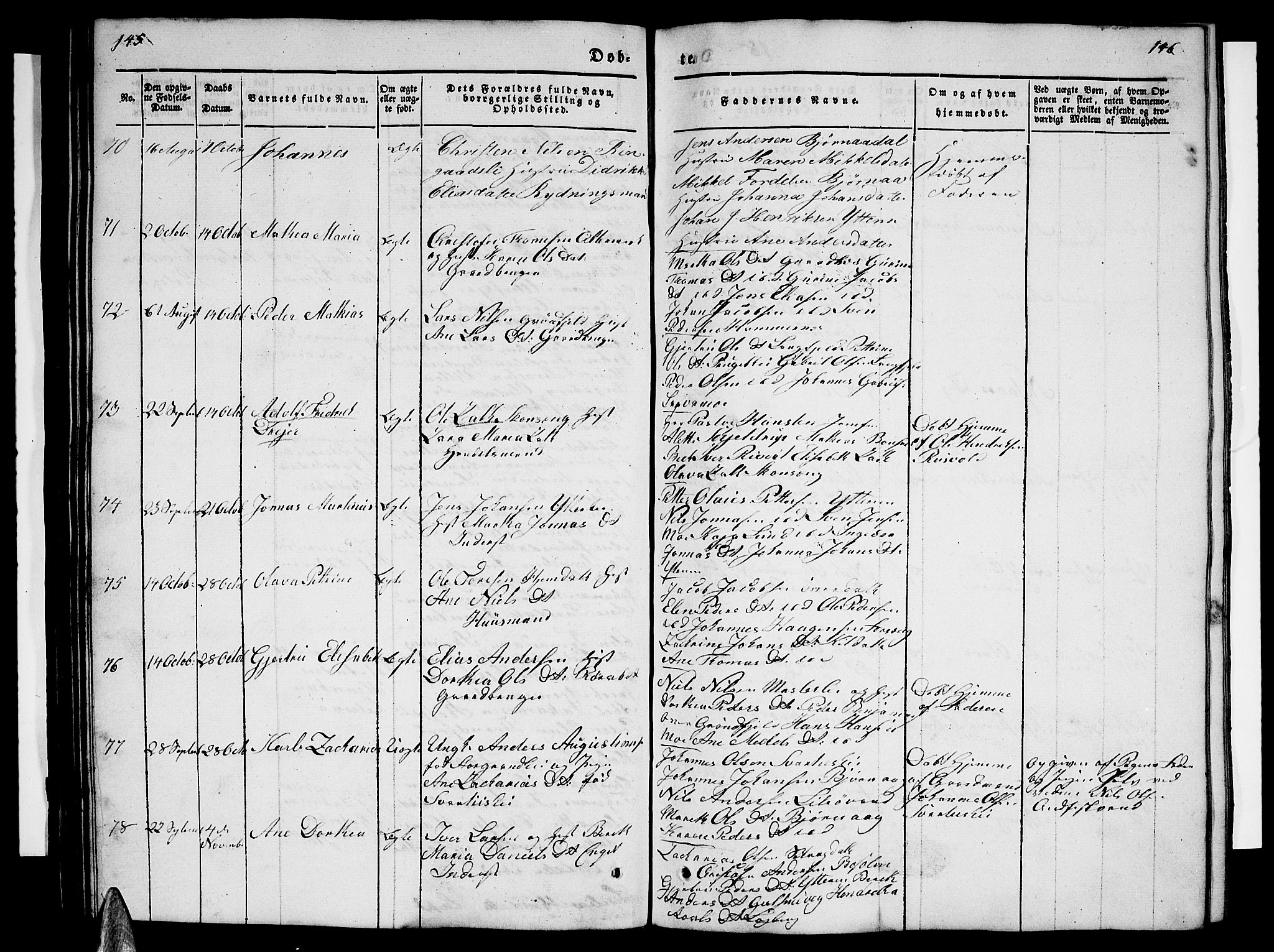 Ministerialprotokoller, klokkerbøker og fødselsregistre - Nordland, AV/SAT-A-1459/827/L0413: Parish register (copy) no. 827C02, 1842-1852, p. 145-146