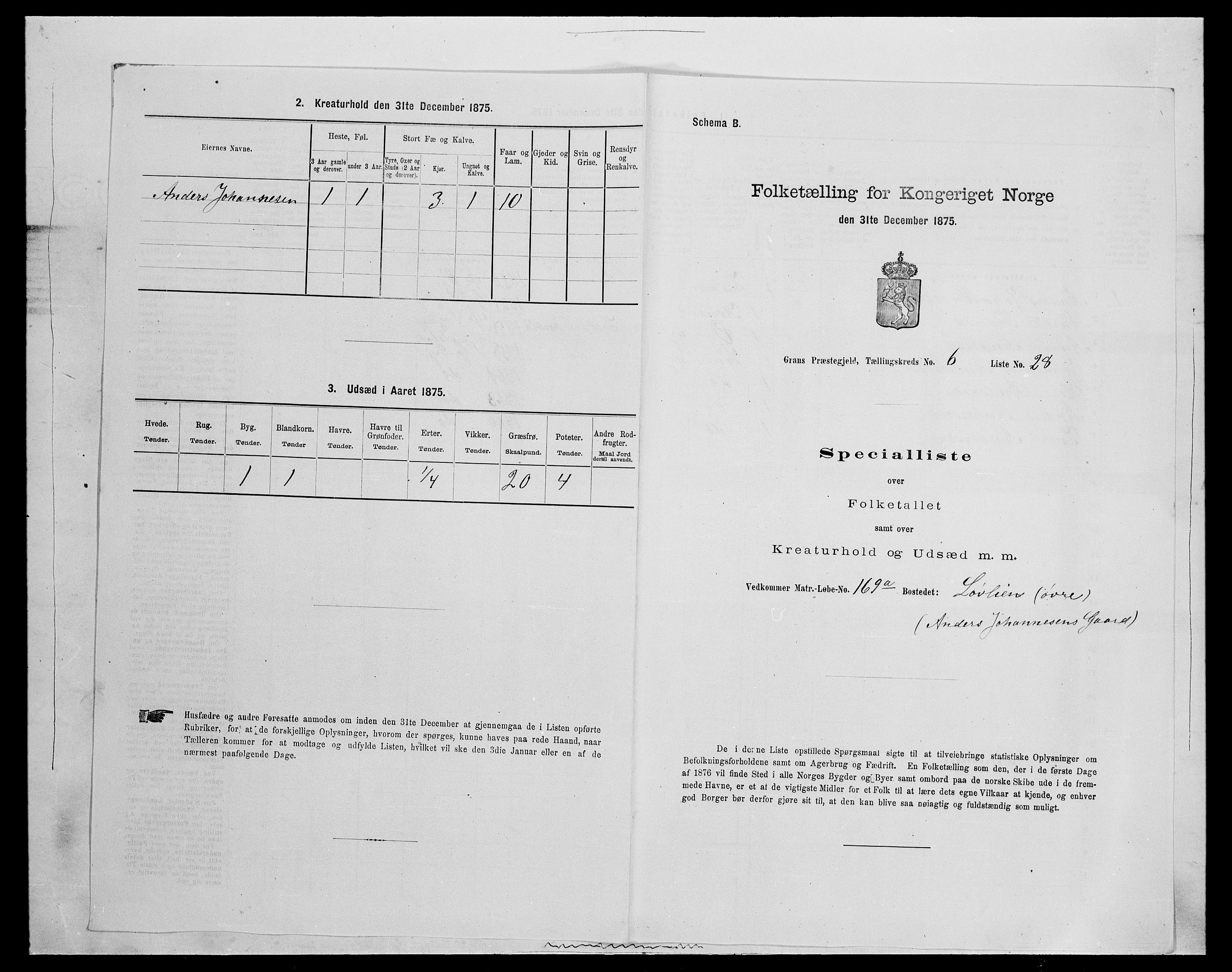SAH, 1875 census for 0534P Gran, 1875, p. 1075