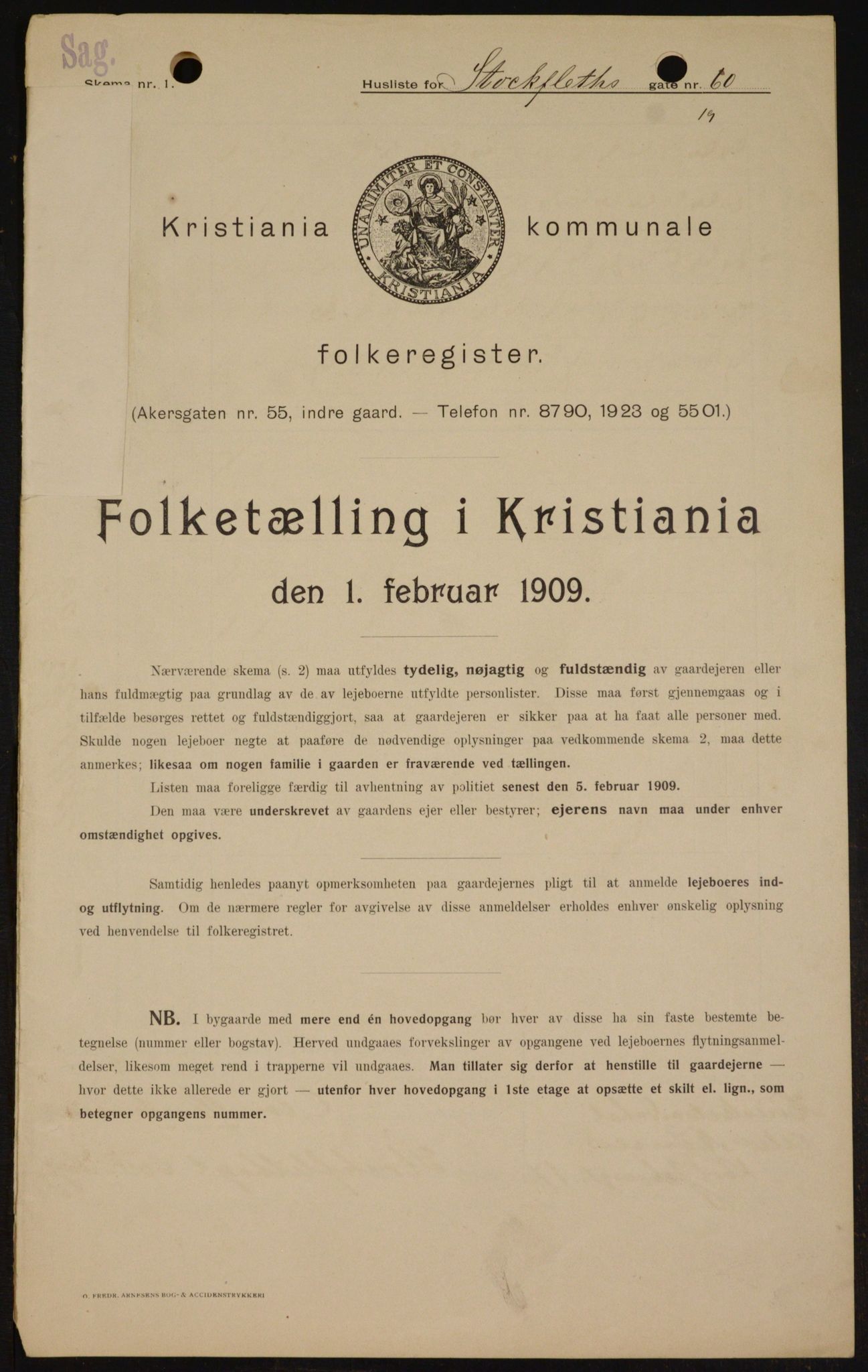 OBA, Municipal Census 1909 for Kristiania, 1909, p. 92551