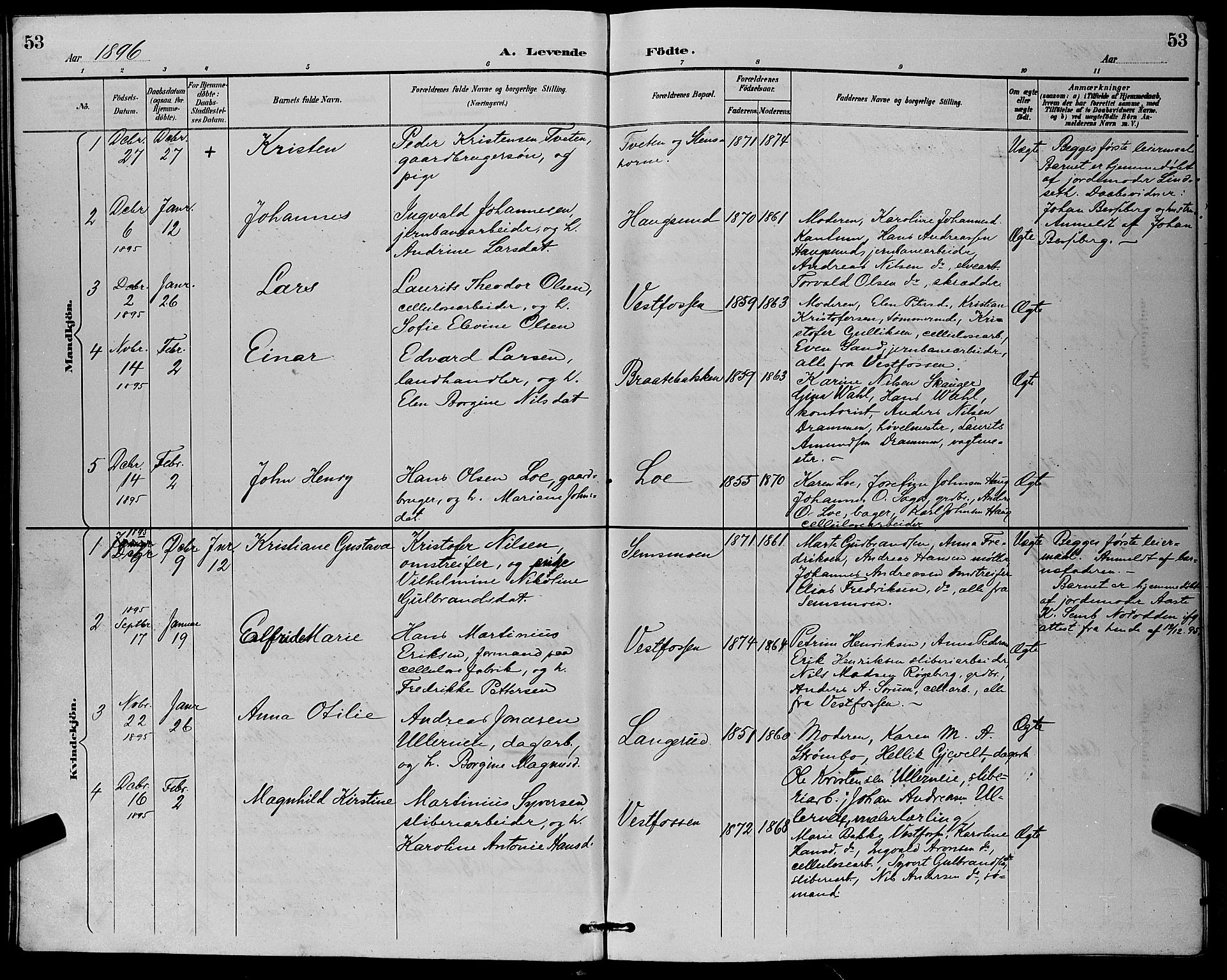 Eiker kirkebøker, SAKO/A-4/G/Ga/L0007: Parish register (copy) no. I 7, 1893-1902, p. 53